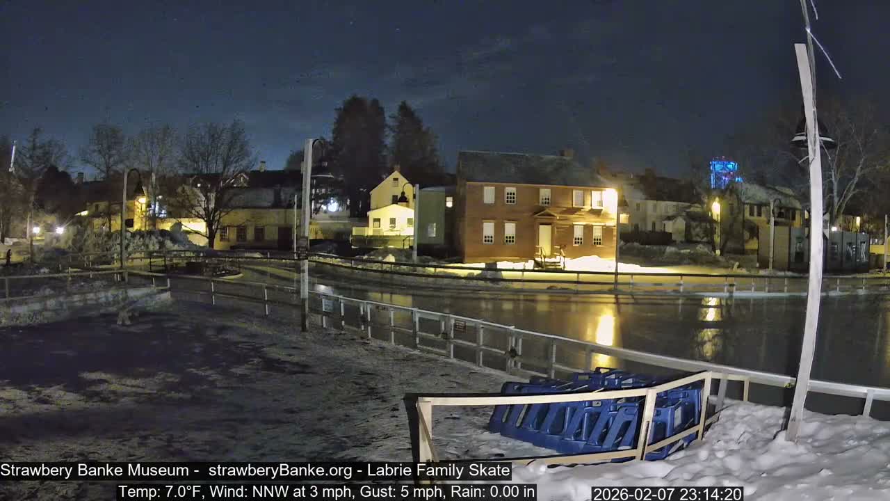Ice Skating - Patio Cam at Strawbery Banke, Porsmouth , Live Camera, New Hampshire 