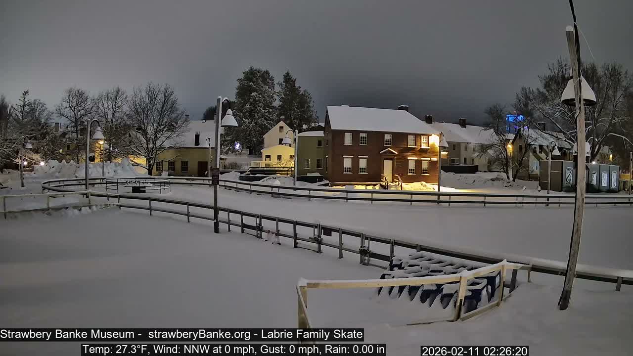 Ice Skating - Patio Cam at Strawbery Banke, Porsmouth , Live Camera, New Hampshire 