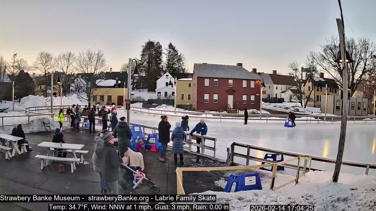 Ice Skating - Patio Cam at Strawbery Banke, Porsmouth , Live Camera, New Hampshire 