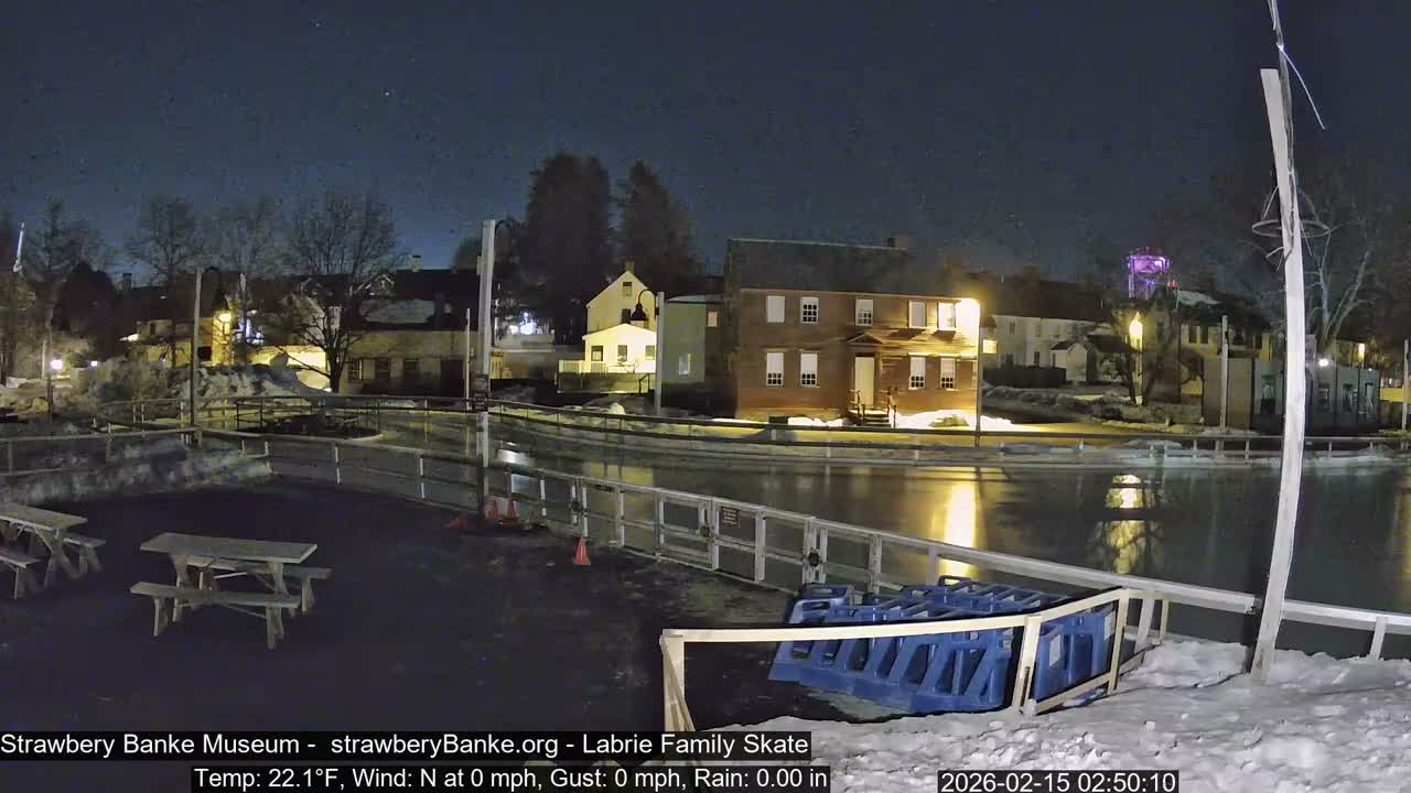 Ice Skating - Patio Cam at Strawbery Banke, Porsmouth , Live Camera, New Hampshire 