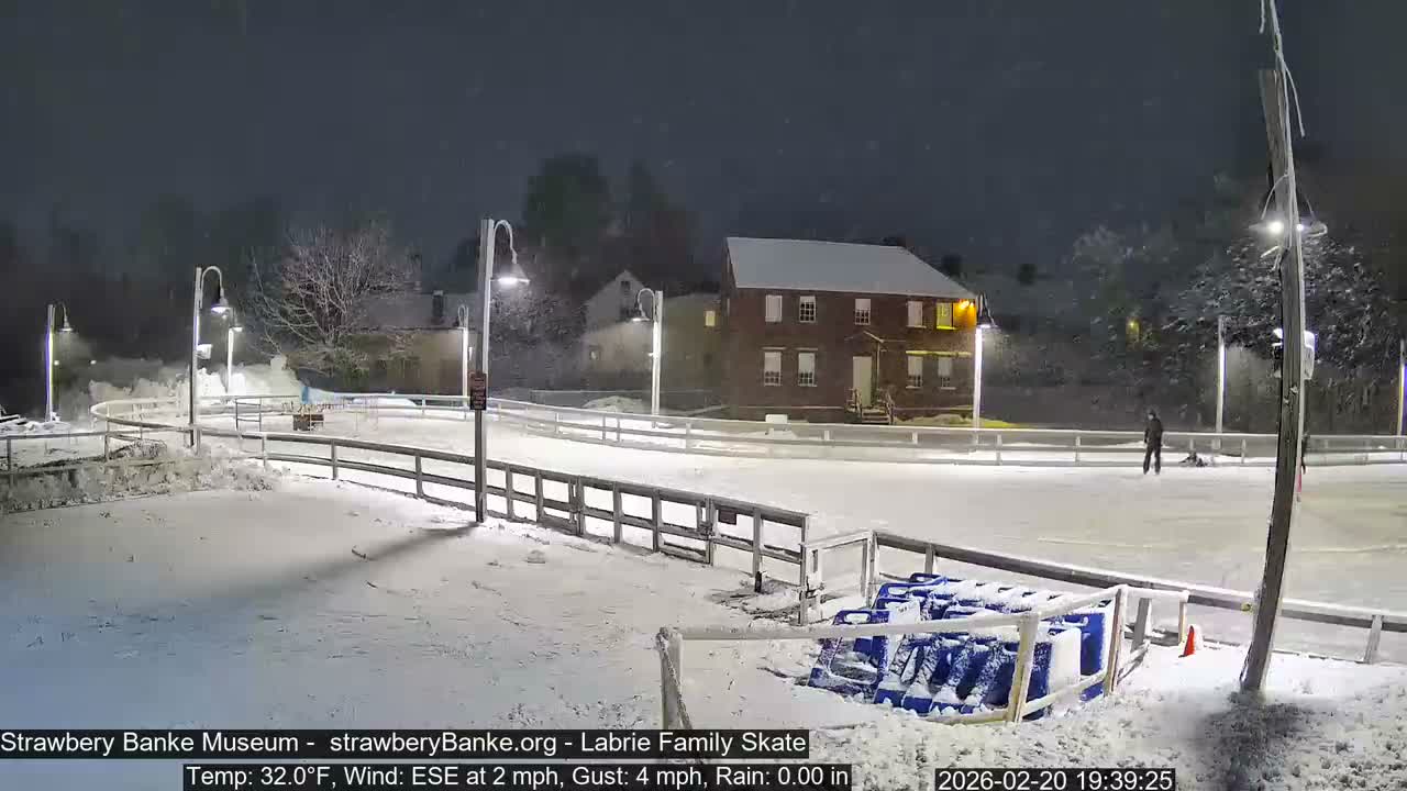Ice Skating - Patio Cam at Strawbery Banke, Porsmouth , Live Camera, New Hampshire 