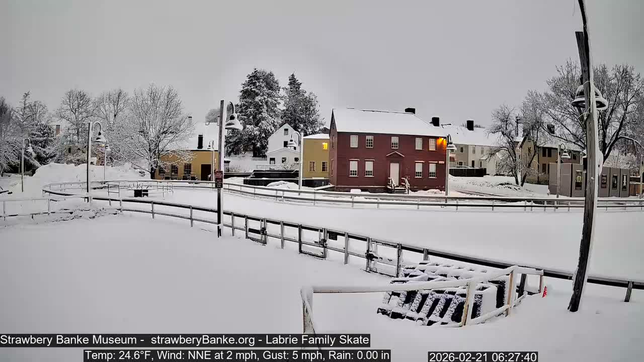 Ice Skating - Patio Cam at Strawbery Banke, Porsmouth , Live Camera, New Hampshire 