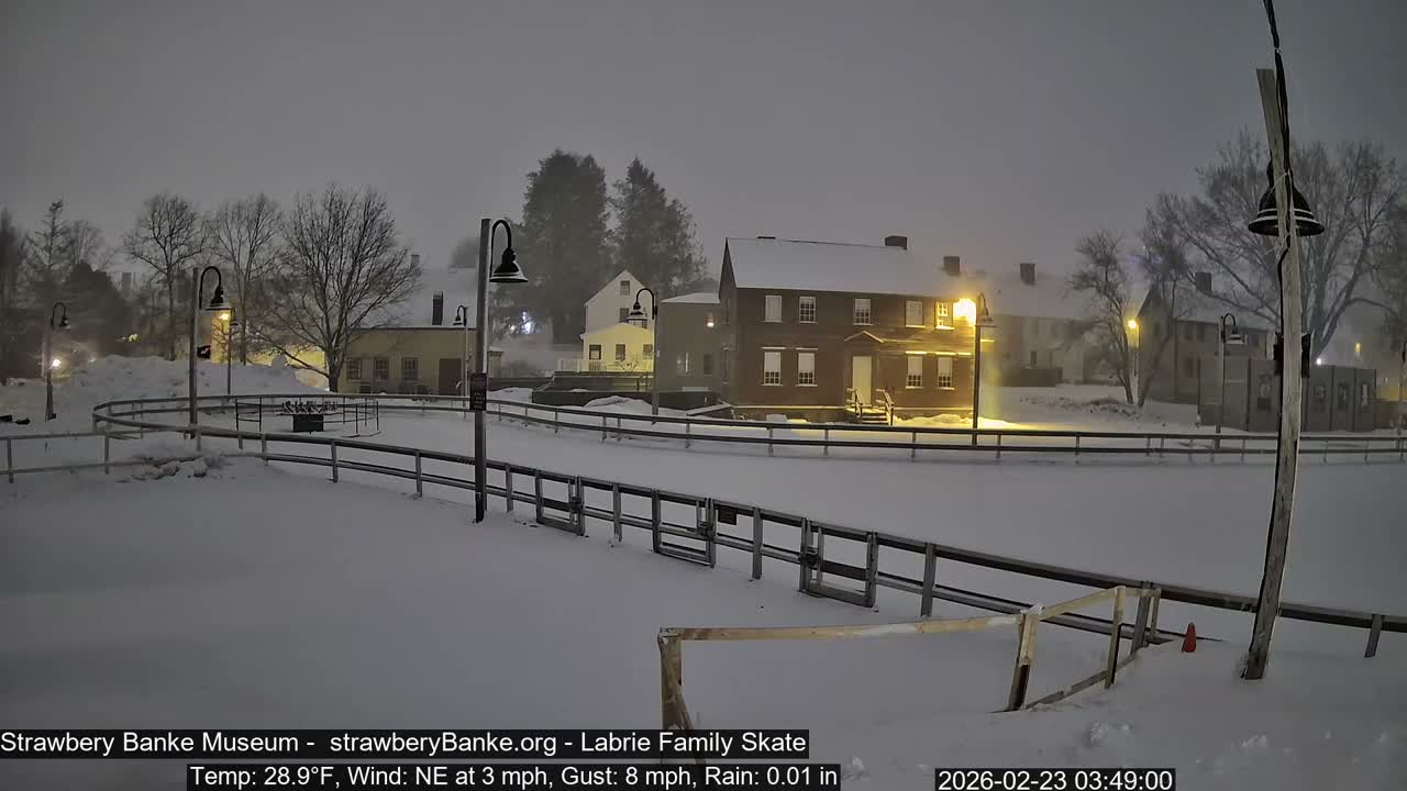 Ice Skating - Patio Cam at Strawbery Banke, Porsmouth , Live Camera, New Hampshire 