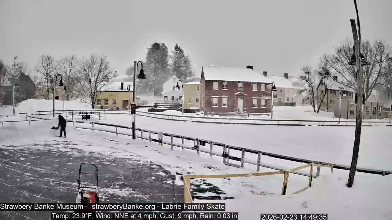 Ice Skating - Patio Cam at Strawbery Banke, Porsmouth , Live Camera, New Hampshire 