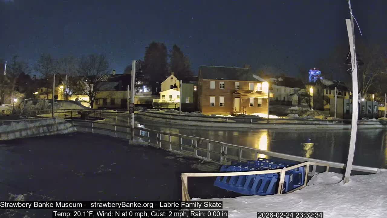 Ice Skating - Patio Cam at Strawbery Banke, Porsmouth , Live Camera, New Hampshire 