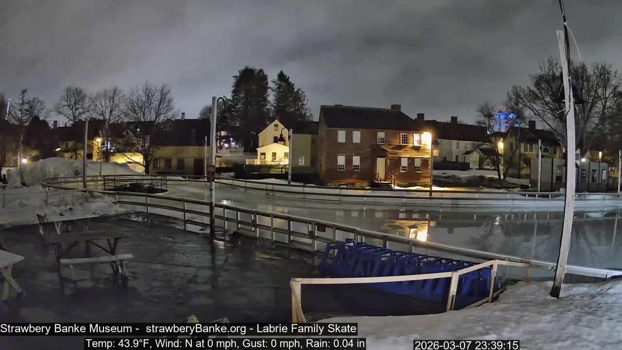 Ice Skating - Patio Cam at Strawbery Banke, Porsmouth , Live Camera, New Hampshire 