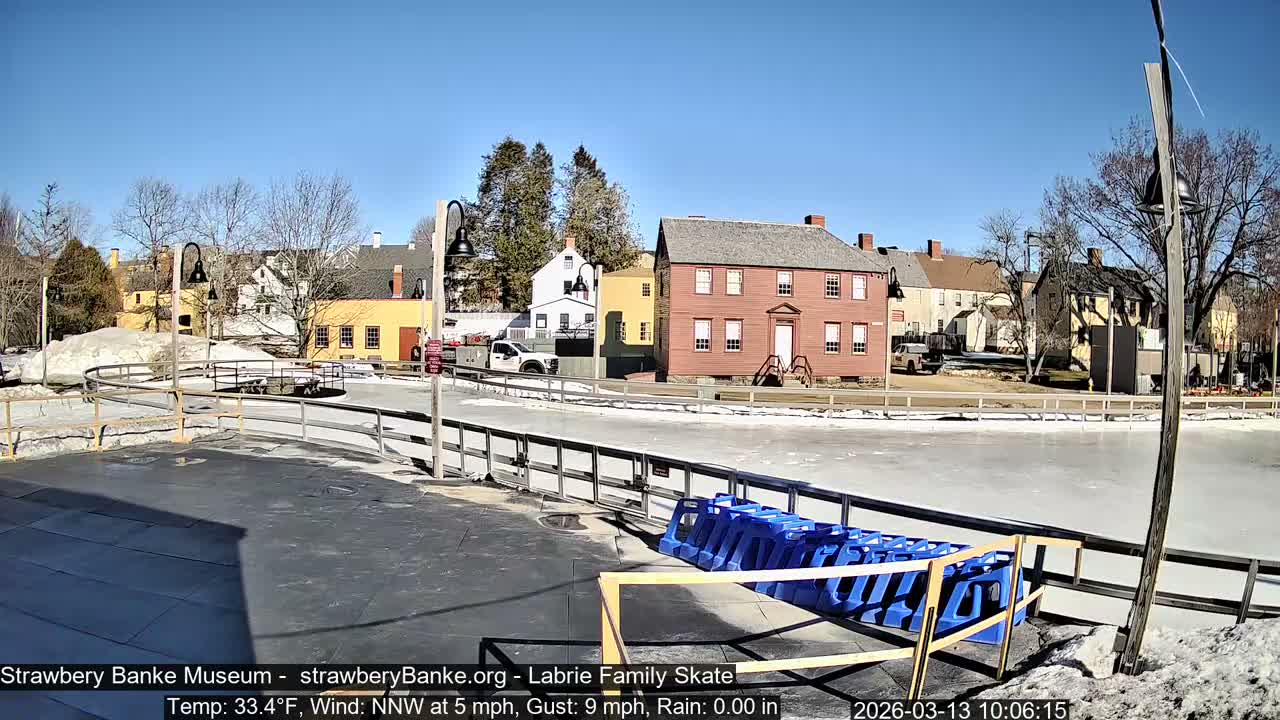 Ice Skating - Patio Cam at Strawbery Banke, Porsmouth , Live Camera, New Hampshire 