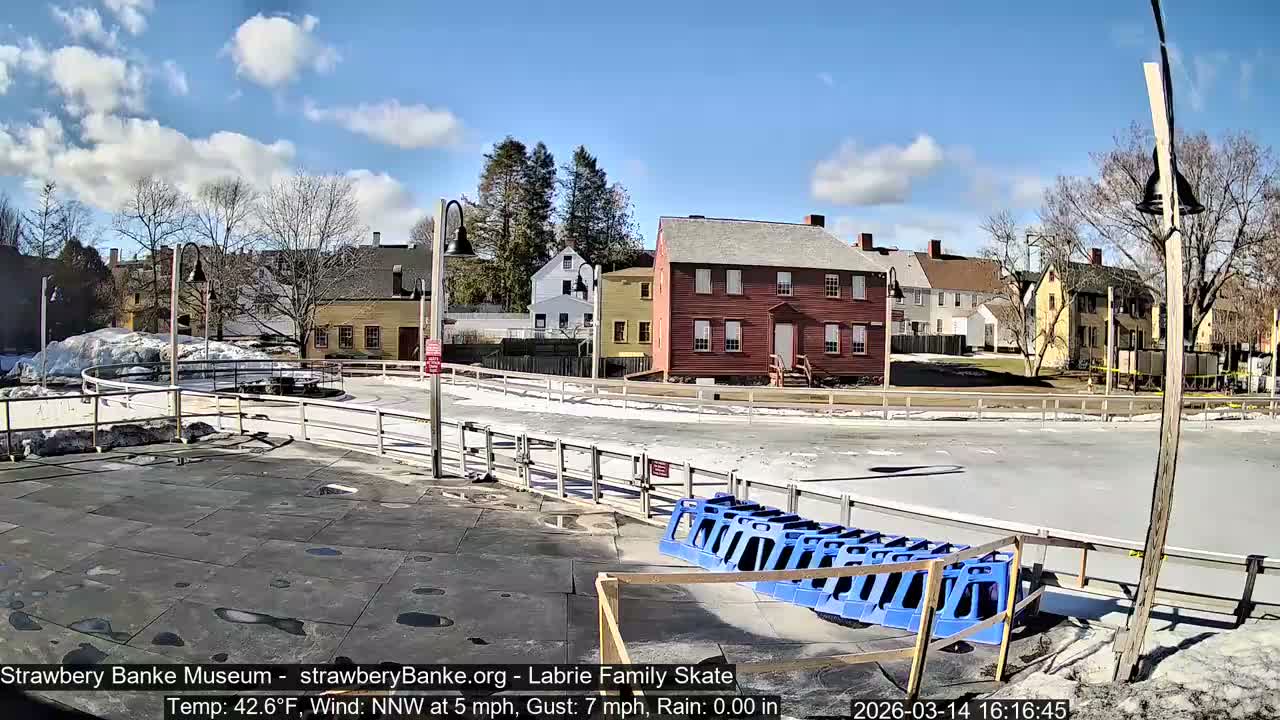 Ice Skating - Patio Cam at Strawbery Banke, Porsmouth , Live Camera, New Hampshire 