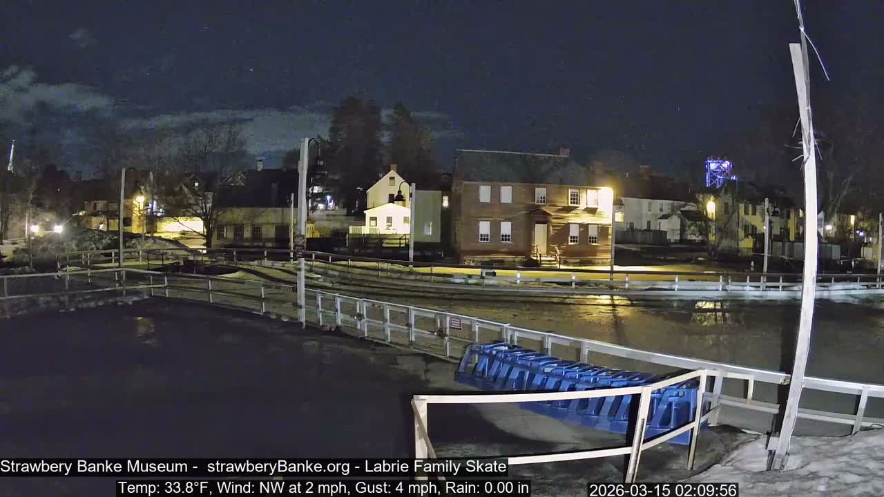 Ice Skating - Patio Cam at Strawbery Banke, Porsmouth , Live Camera, New Hampshire 