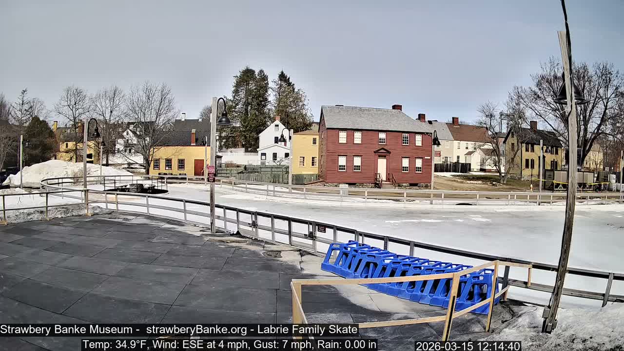 Ice Skating - Patio Cam at Strawbery Banke, Porsmouth , Live Camera, New Hampshire 