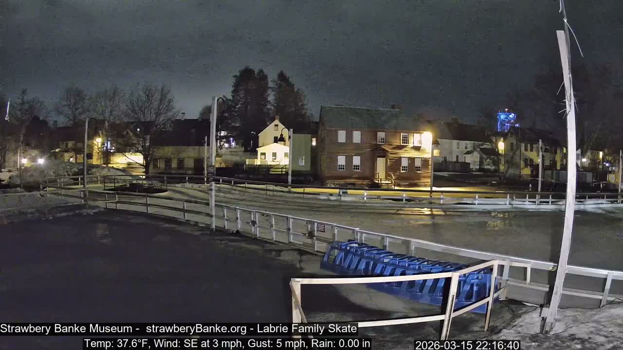 Ice Skating - Patio Cam at Strawbery Banke, Porsmouth , Live Camera, New Hampshire 