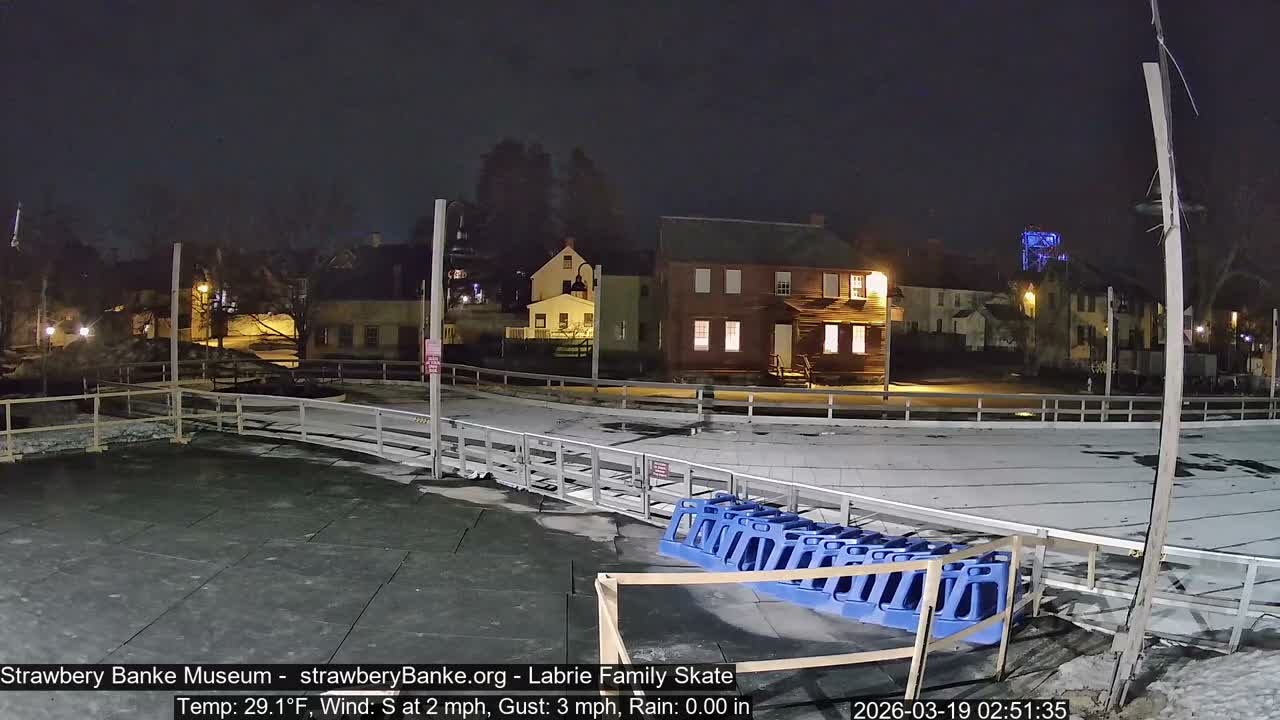 Ice Skating - Patio Cam at Strawbery Banke, Porsmouth , Live Camera, New Hampshire 