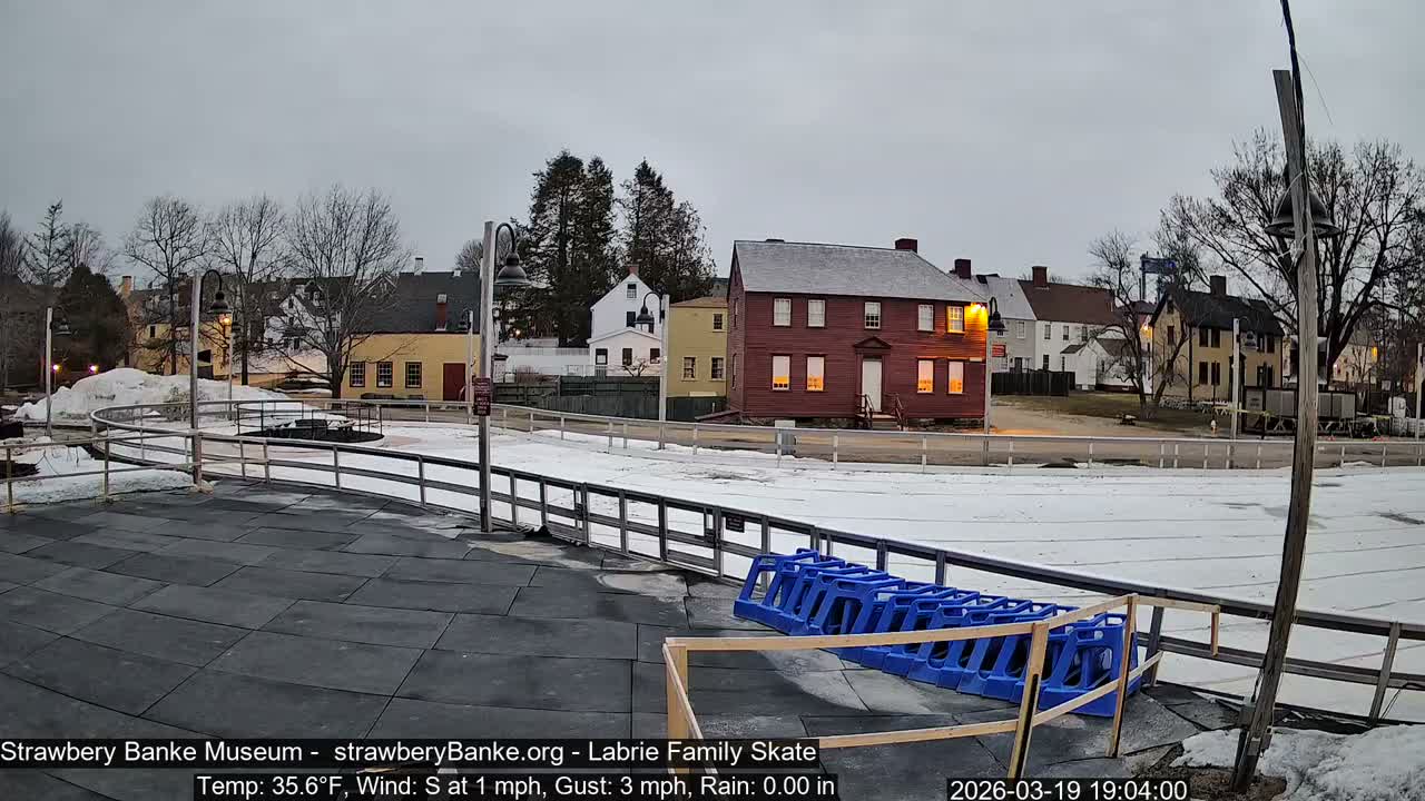 Ice Skating - Patio Cam at Strawbery Banke, Porsmouth , Live Camera, New Hampshire 