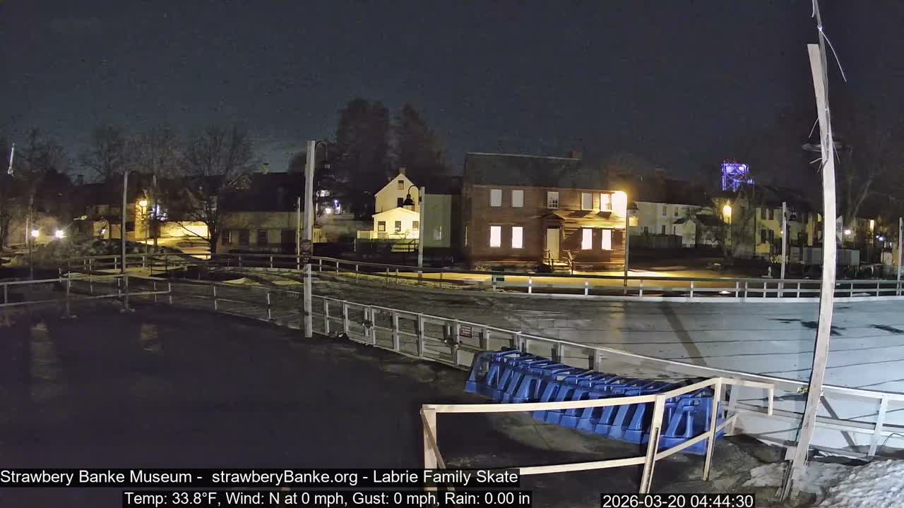 Ice Skating - Patio Cam at Strawbery Banke, Porsmouth , Live Camera, New Hampshire 