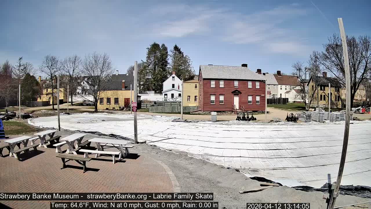 Ice Skating - Patio Cam at Strawbery Banke, Porsmouth , Live Camera, New Hampshire 