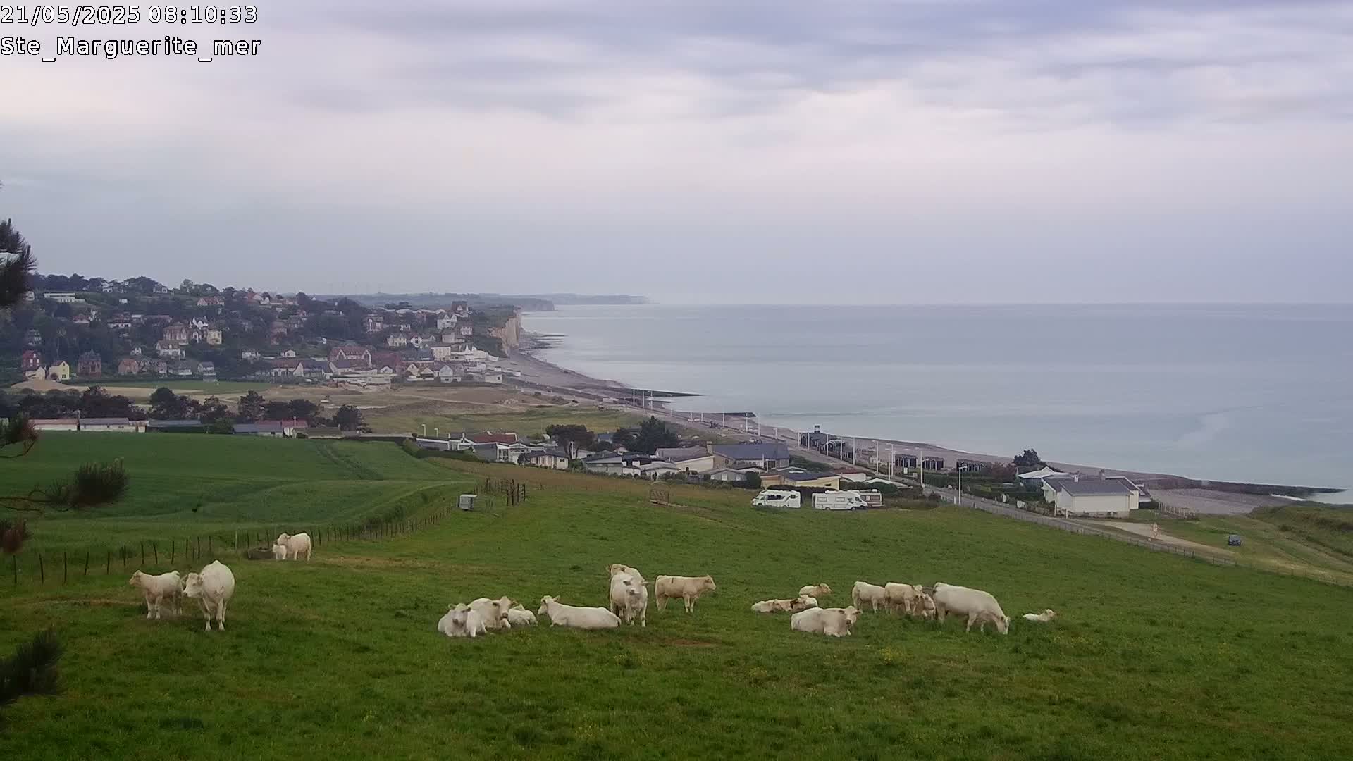 Sainte-Marguerite-sur-Mer City & Coast Skyline Live Cam - Dieppe, Seine-Maritime, Normandie, France 