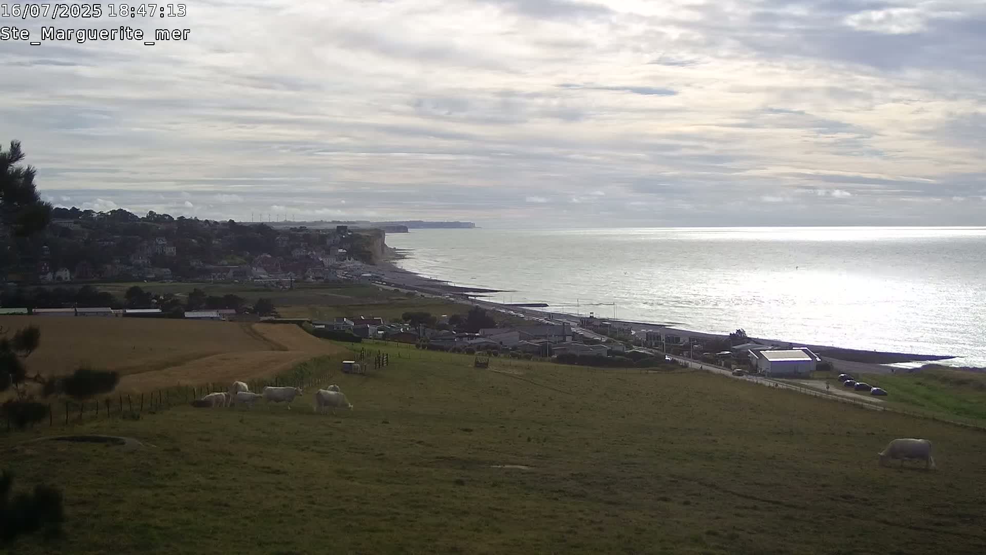 Sainte-Marguerite-sur-Mer City & Coast Skyline Live Cam - Dieppe, Seine-Maritime, Normandie, France 