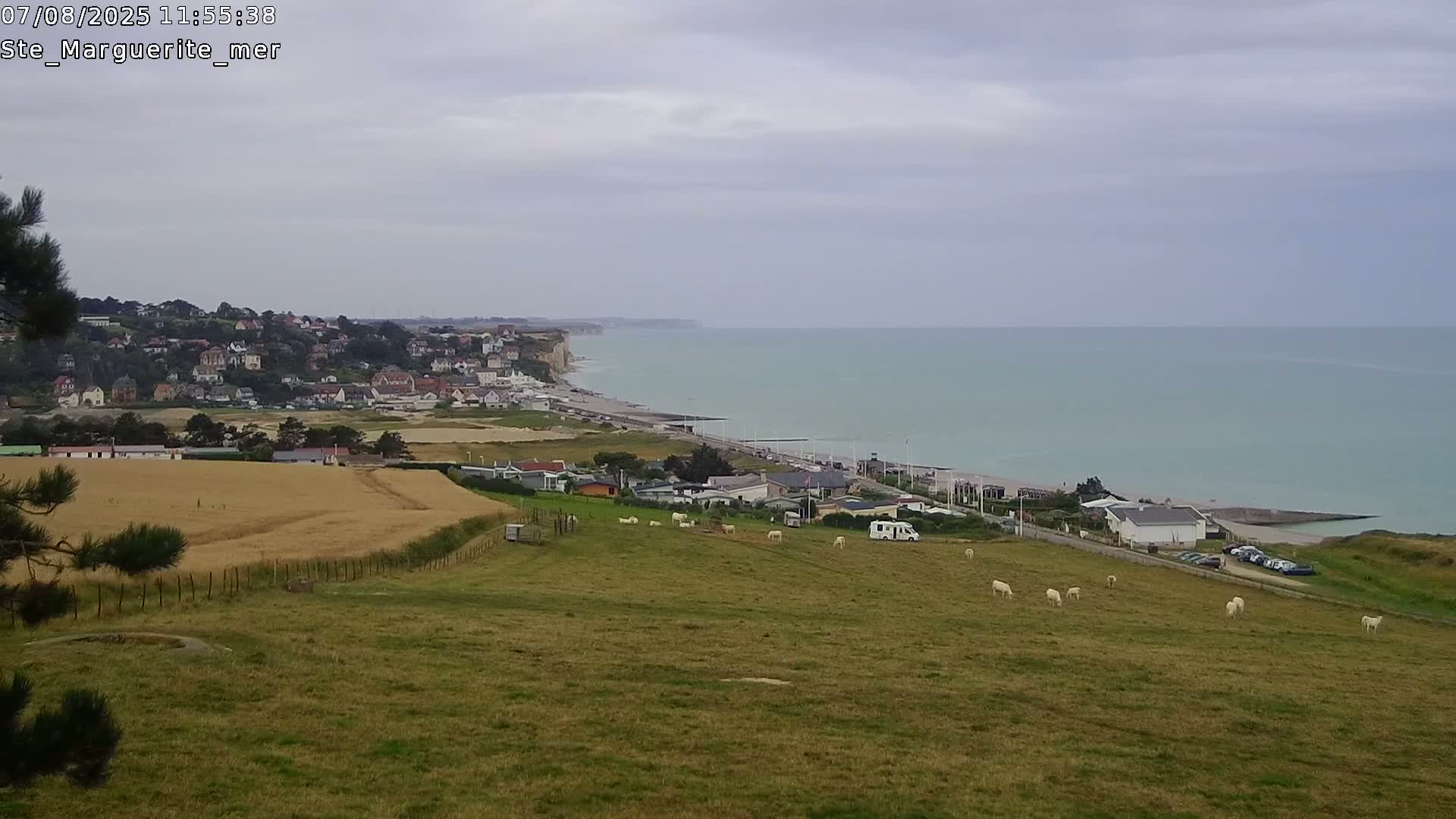 Sainte-Marguerite-sur-Mer City & Coast Skyline Live Cam - Dieppe, Seine-Maritime, Normandie, France 