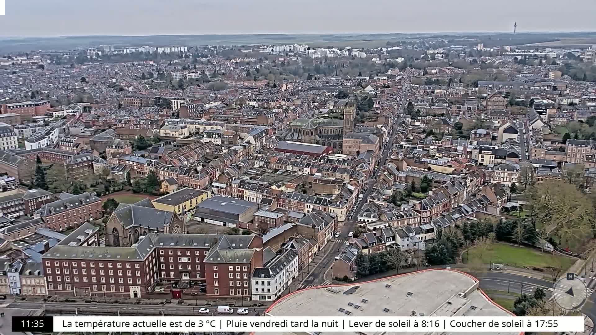 Amiens City Skyline 360 Live Cam- Amiens, Somme, Hauts-de-France, France