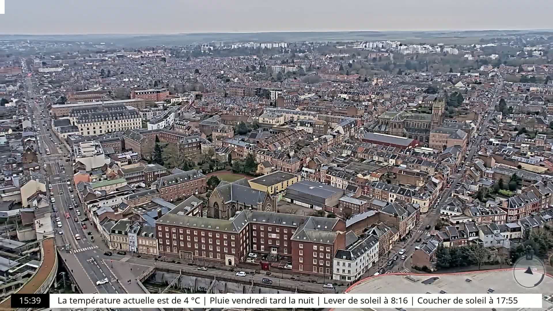 Amiens City Skyline 360 Live Cam- Amiens, Somme, Hauts-de-France, France