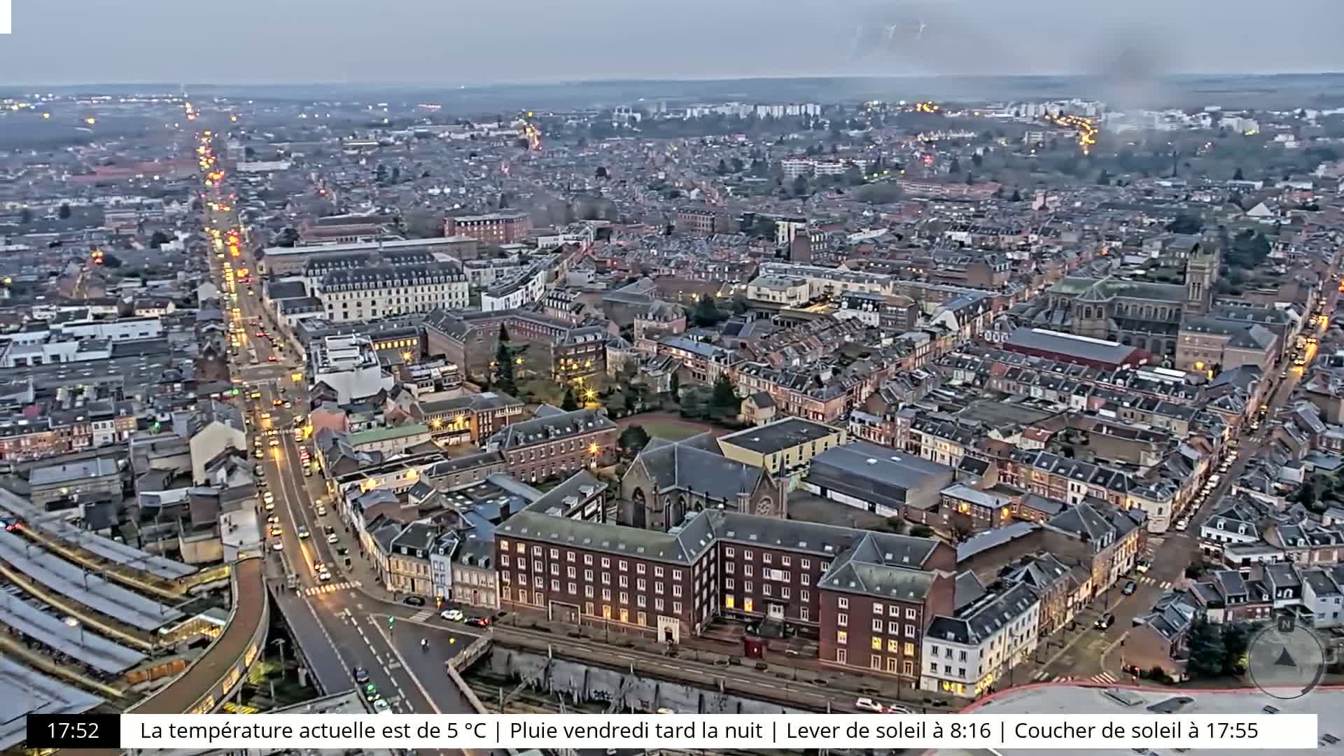 Amiens City Skyline 360 Live Cam- Amiens, Somme, Hauts-de-France, France