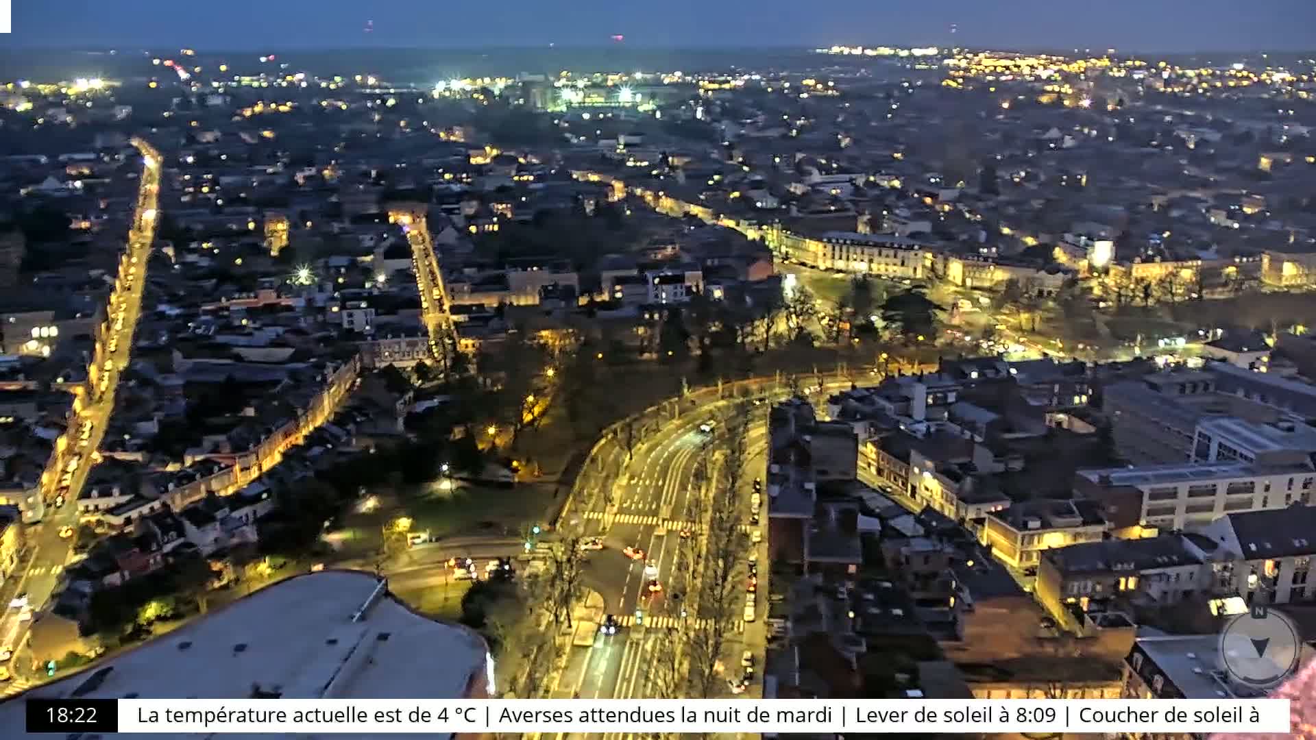 Amiens City Skyline 360 Live Cam- Amiens, Somme, Hauts-de-France, France