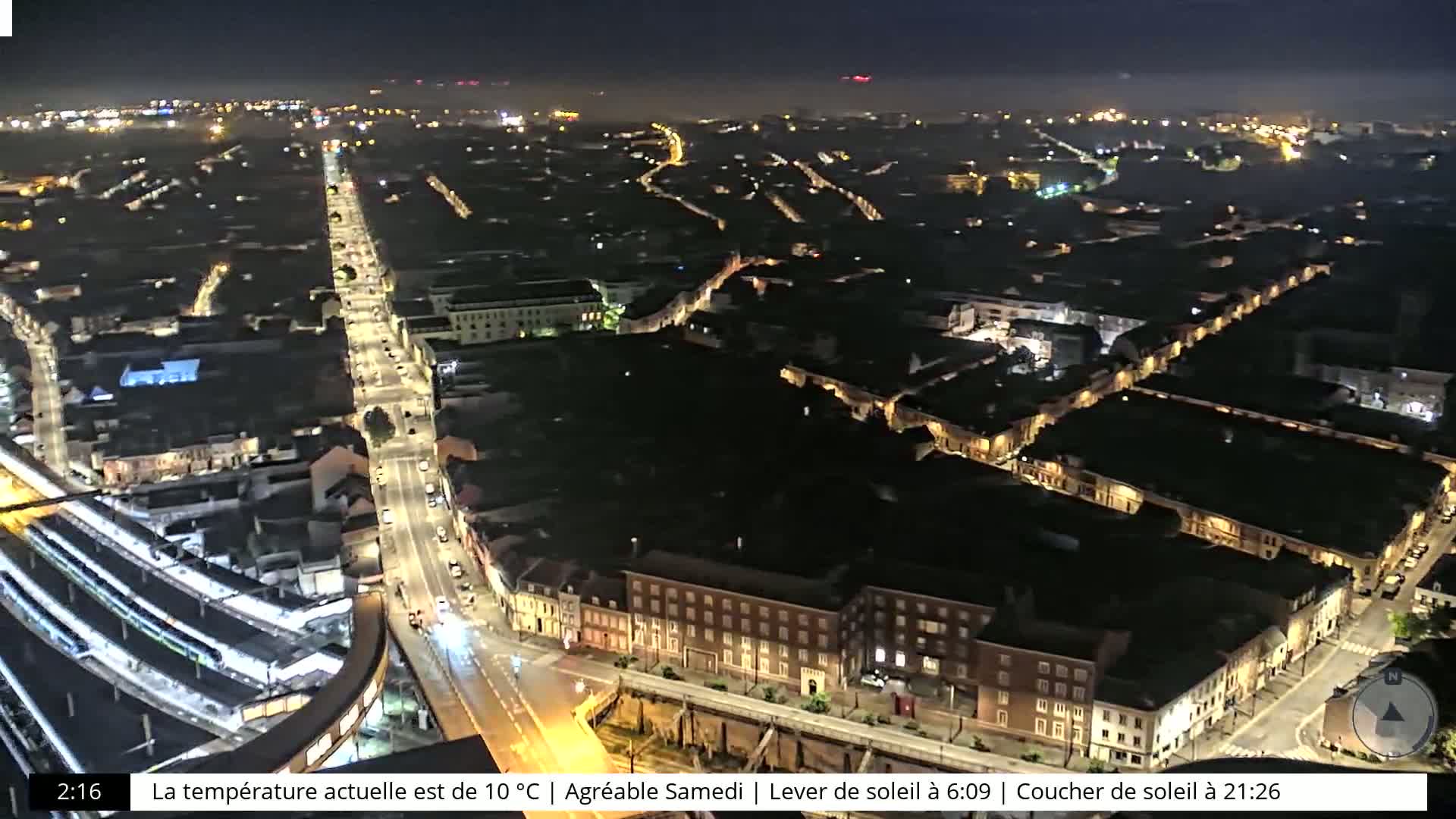 Amiens City Skyline 360 Live Cam- Amiens, Somme, Hauts-de-France, France