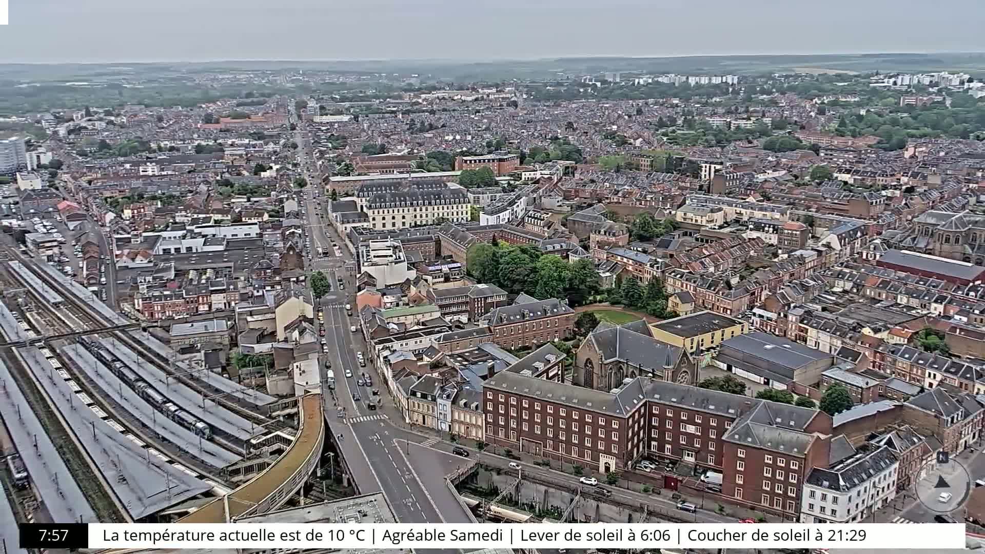 Amiens City Skyline 360 Live Cam- Amiens, Somme, Hauts-de-France, France