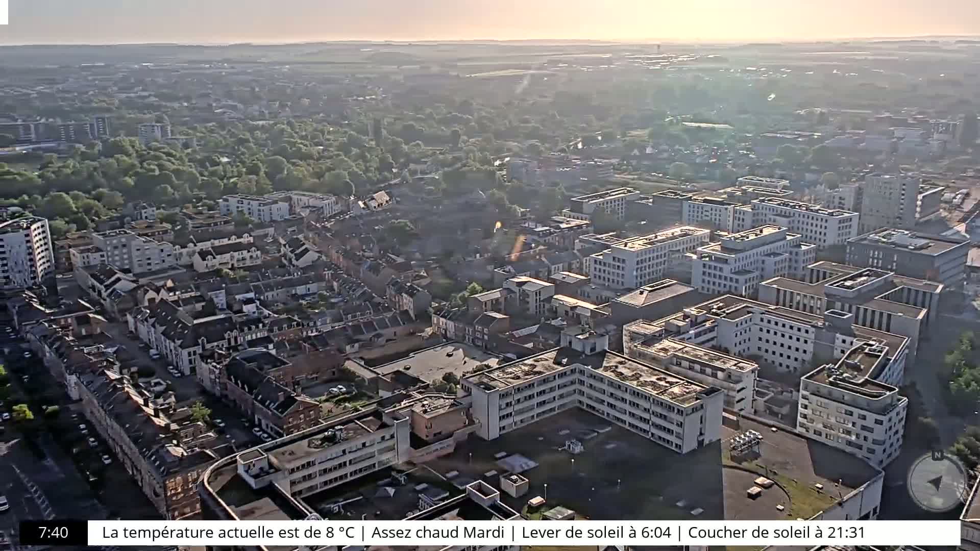 Amiens City Skyline 360 Live Cam- Amiens, Somme, Hauts-de-France, France