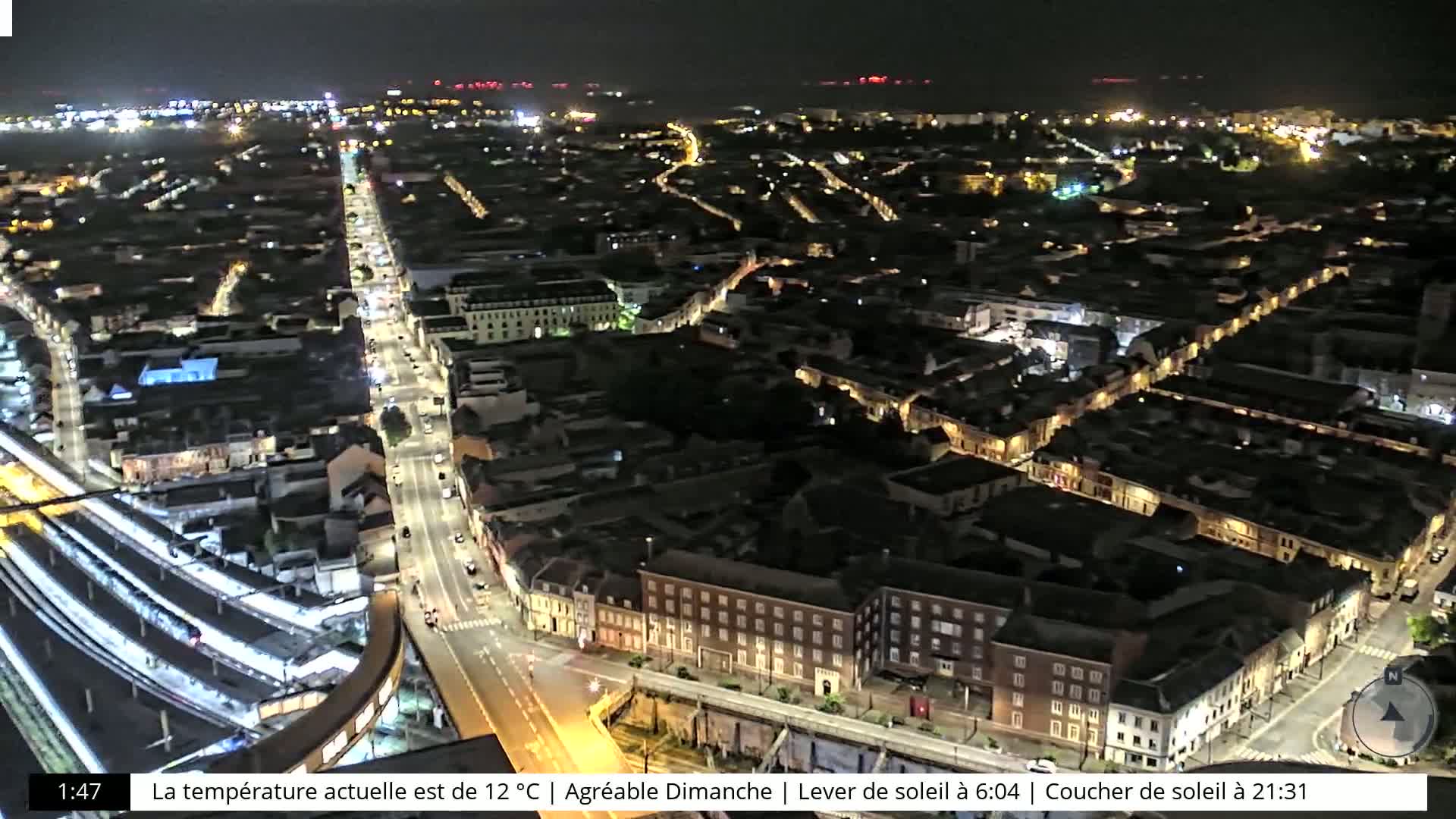 Amiens City Skyline 360 Live Cam- Amiens, Somme, Hauts-de-France, France