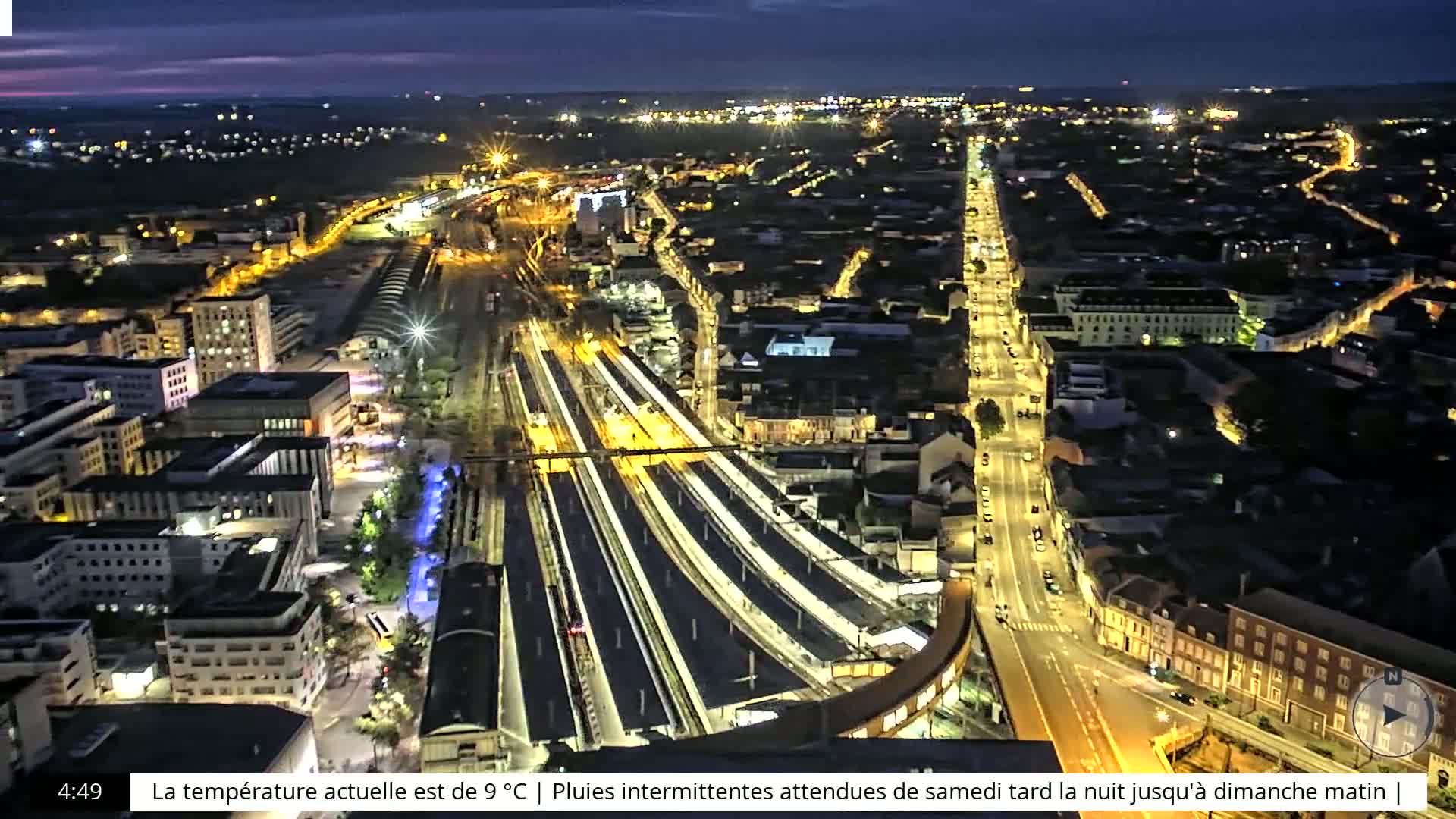 Amiens City Skyline 360 Live Cam- Amiens, Somme, Hauts-de-France, France