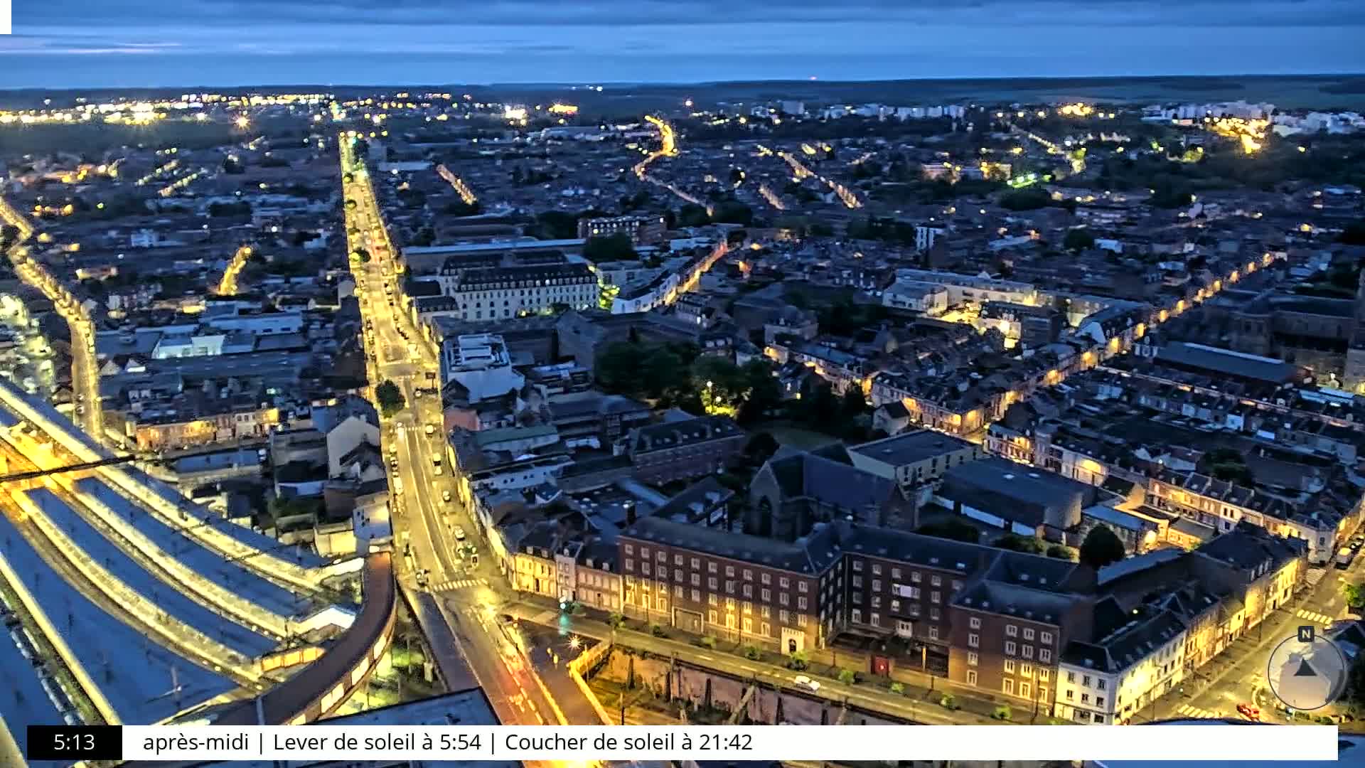 Amiens City Skyline 360 Live Cam- Amiens, Somme, Hauts-de-France, France
