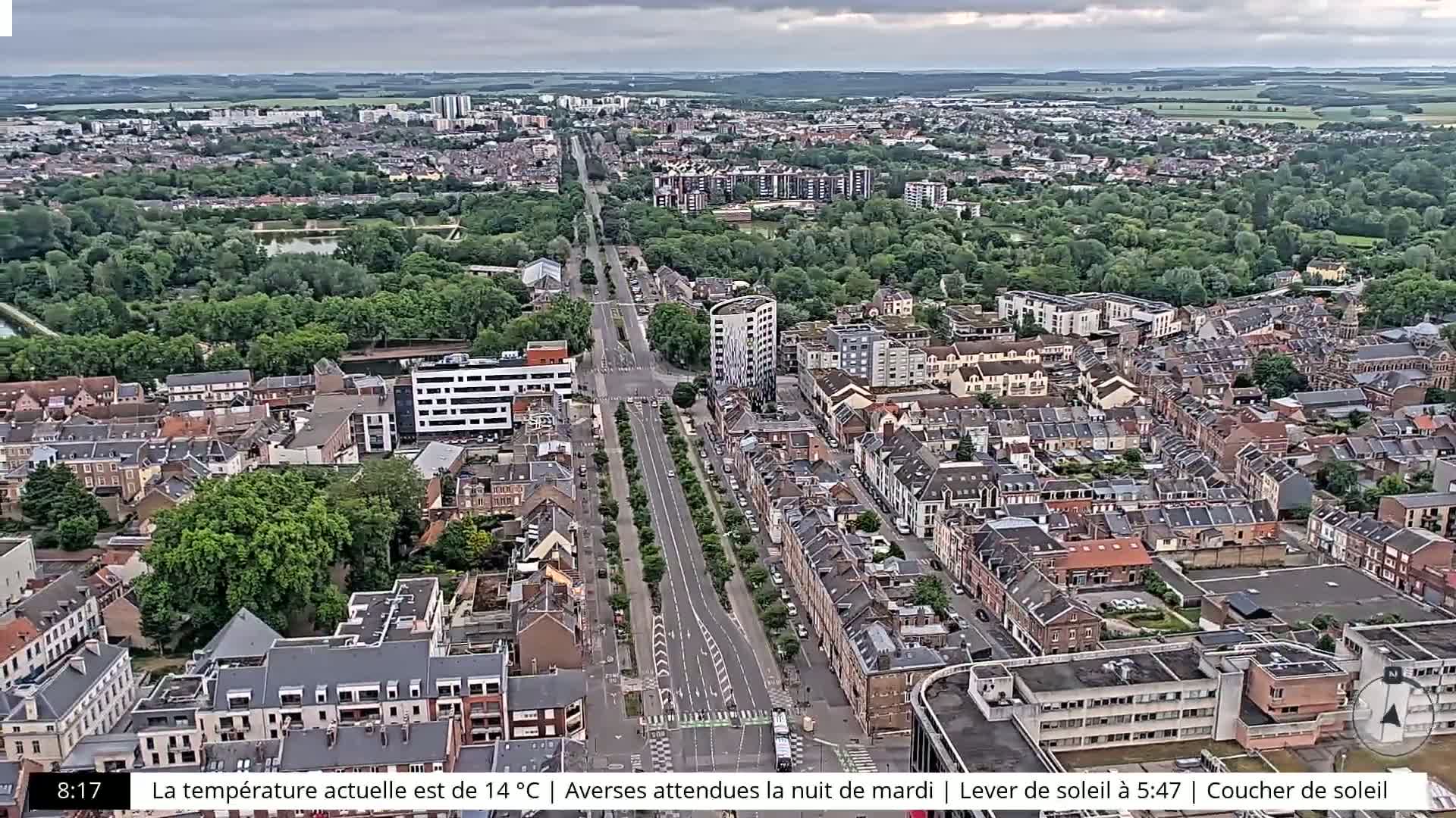 Amiens City Skyline 360 Live Cam- Amiens, Somme, Hauts-de-France, France