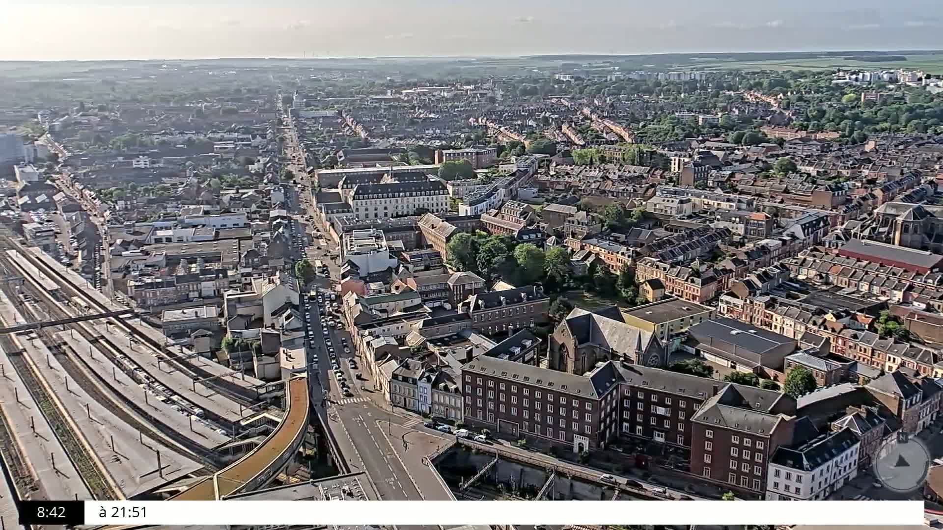 Amiens City Skyline 360 Live Cam- Amiens, Somme, Hauts-de-France, France