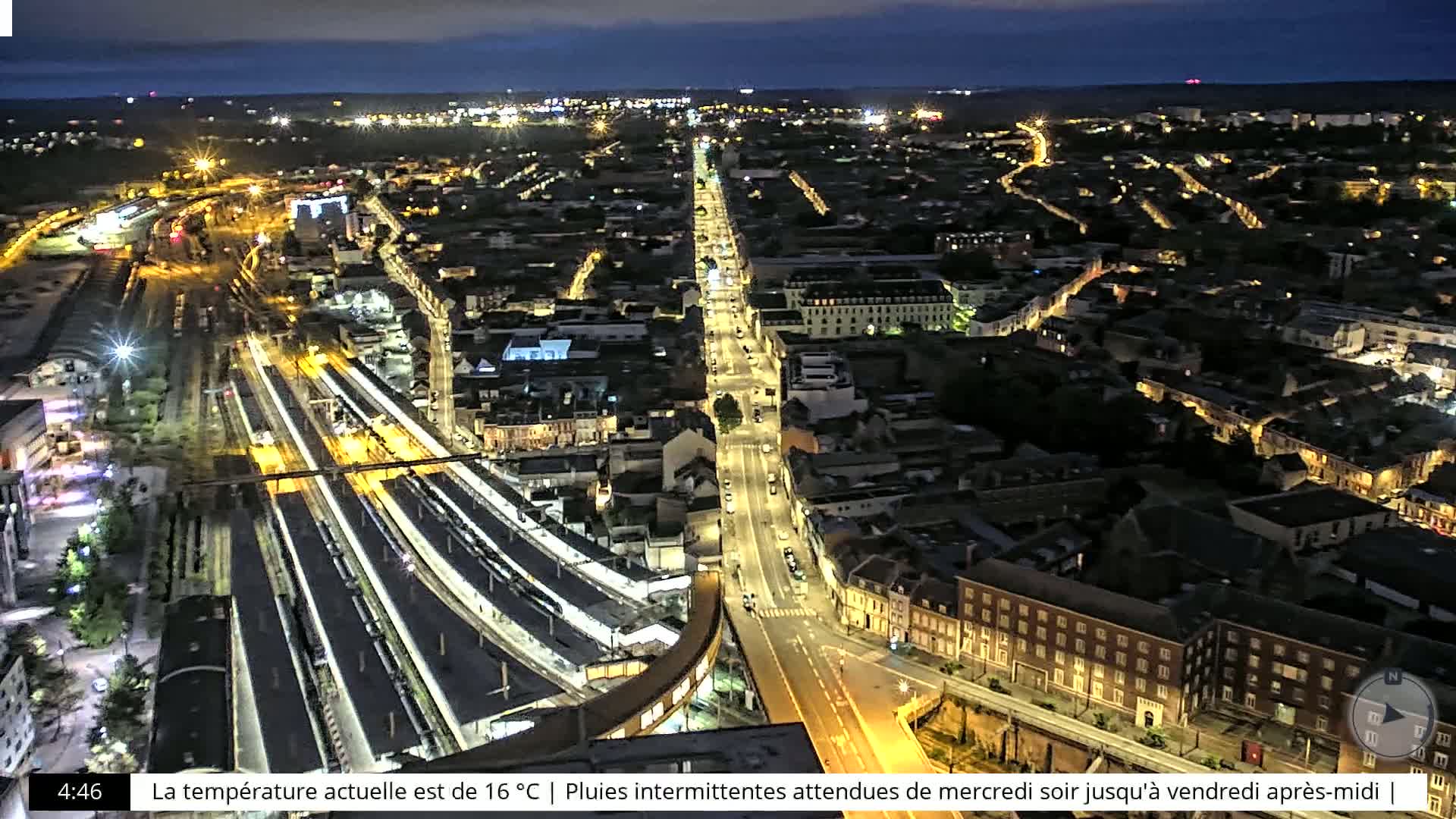 Amiens City Skyline 360 Live Cam- Amiens, Somme, Hauts-de-France, France