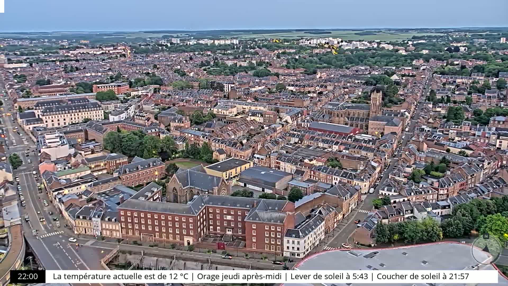 Amiens City Skyline 360 Live Cam- Amiens, Somme, Hauts-de-France, France