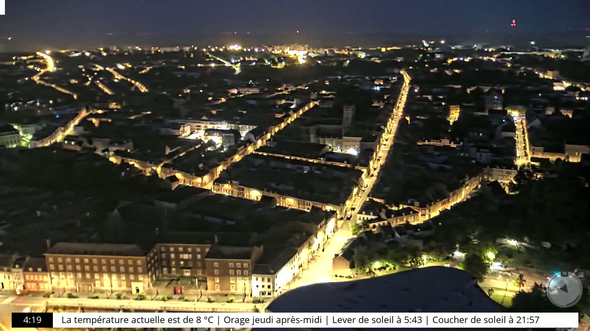 Amiens City Skyline 360 Live Cam- Amiens, Somme, Hauts-de-France, France
