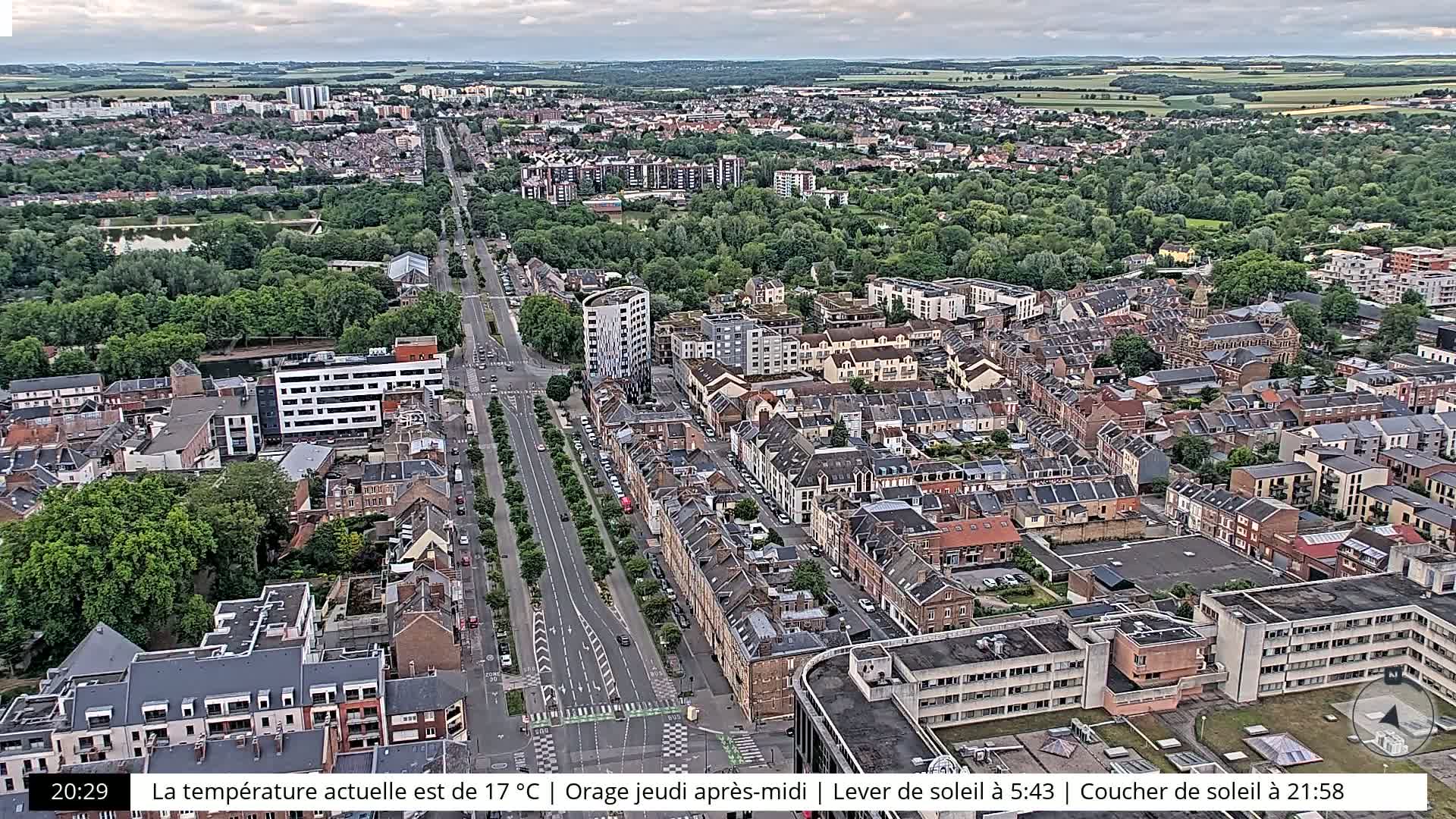 Amiens City Skyline 360 Live Cam- Amiens, Somme, Hauts-de-France, France