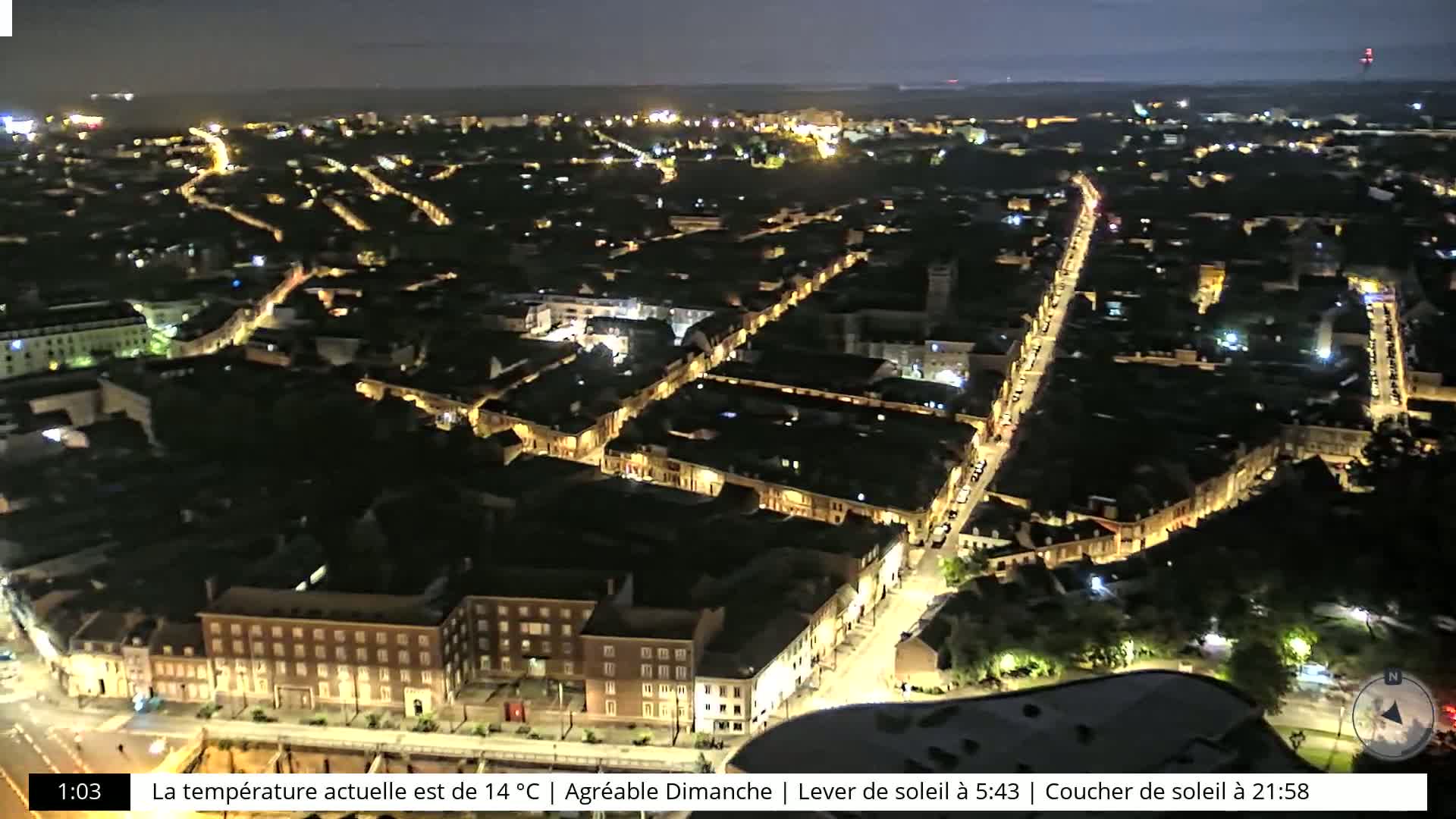 Amiens City Skyline 360 Live Cam- Amiens, Somme, Hauts-de-France, France