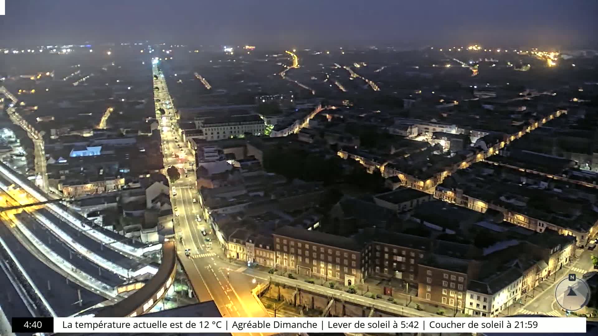 Amiens City Skyline 360 Live Cam- Amiens, Somme, Hauts-de-France, France