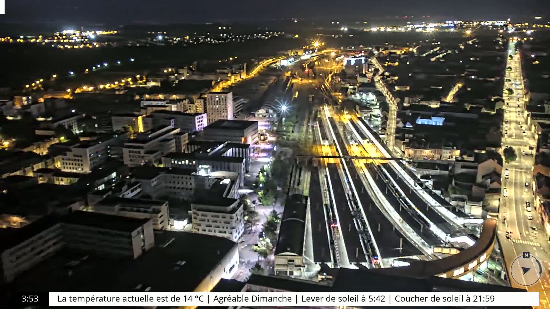 Amiens City Skyline 360 Live Cam- Amiens, Somme, Hauts-de-France, France