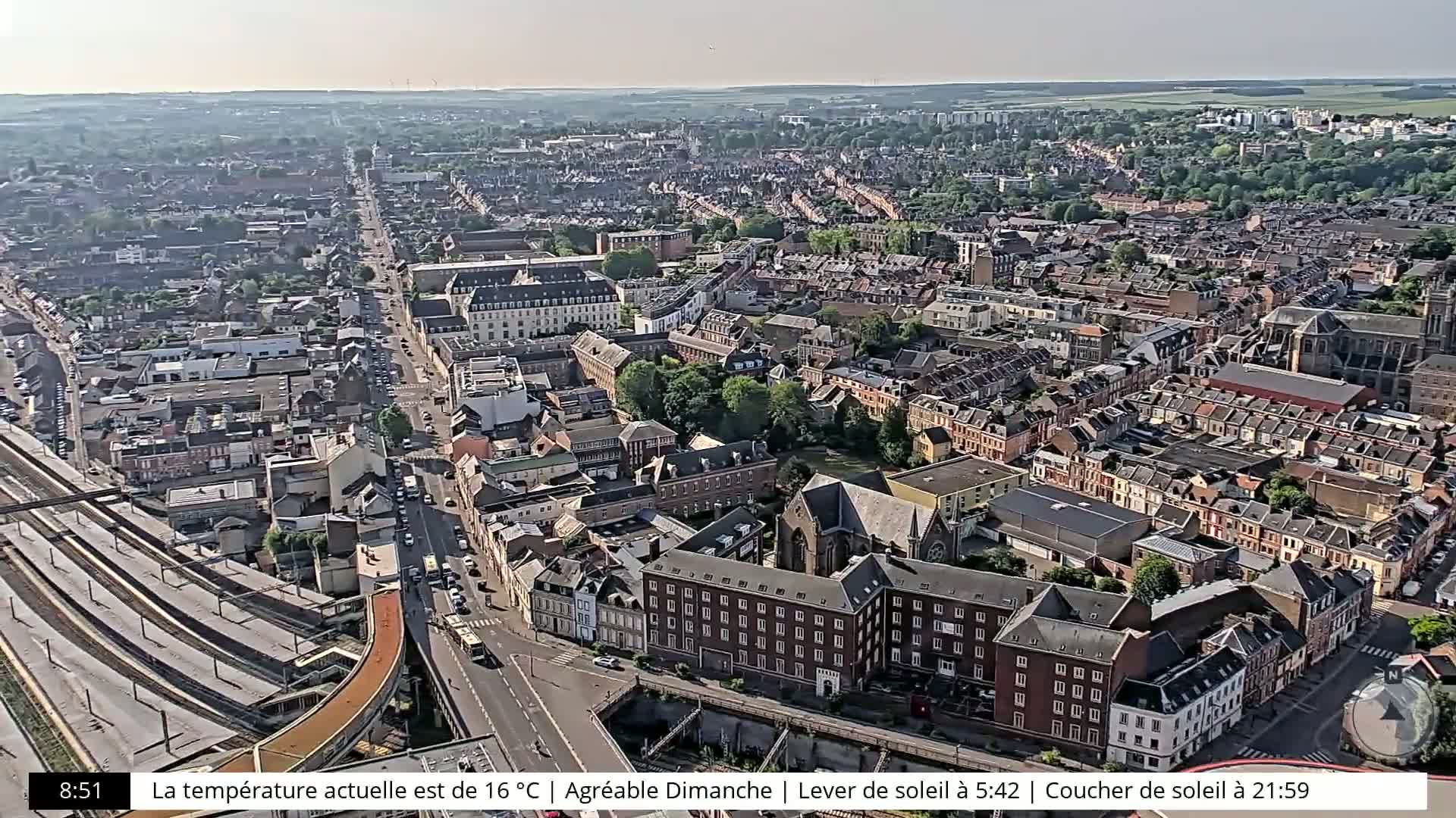 Amiens City Skyline 360 Live Cam- Amiens, Somme, Hauts-de-France, France