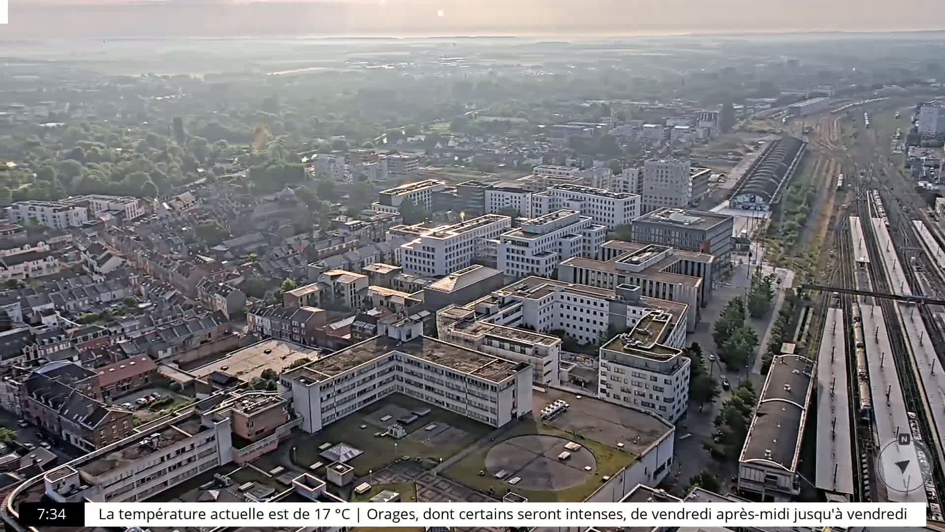 Amiens City Skyline 360 Live Cam- Amiens, Somme, Hauts-de-France, France