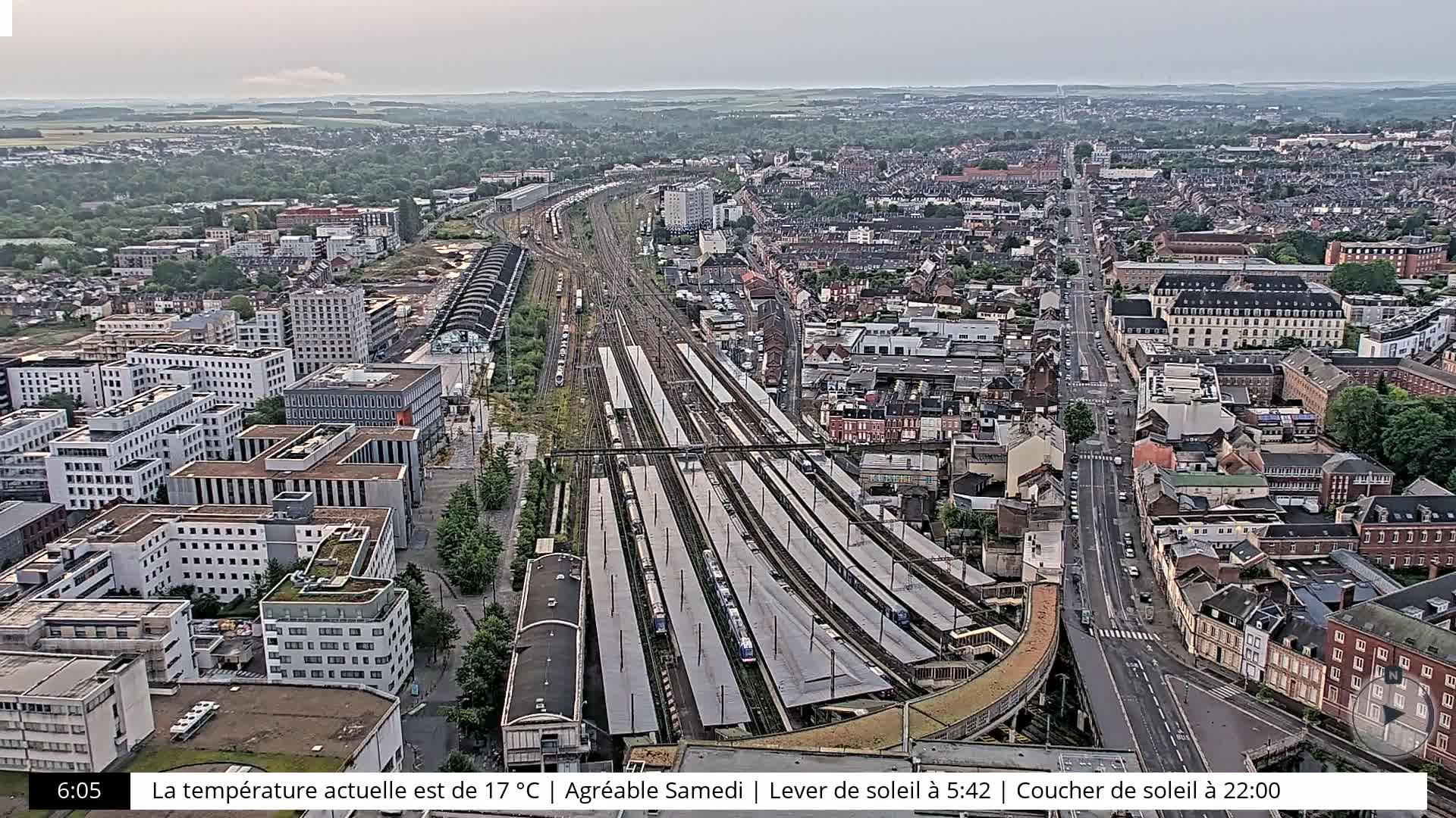 Amiens City Skyline 360 Live Cam- Amiens, Somme, Hauts-de-France, France