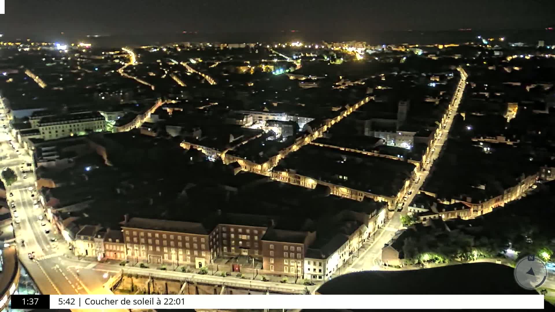 Amiens City Skyline 360 Live Cam- Amiens, Somme, Hauts-de-France, France