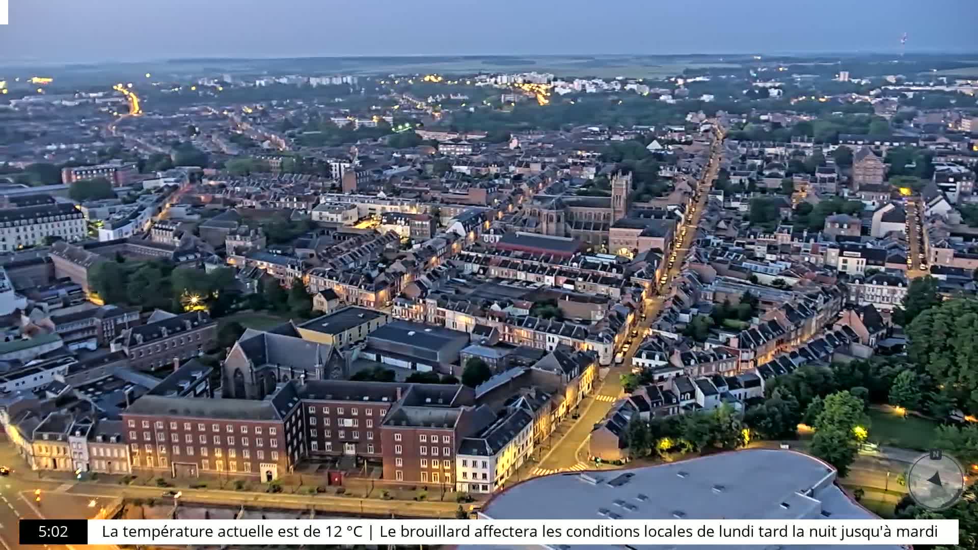 Amiens City Skyline 360 Live Cam- Amiens, Somme, Hauts-de-France, France