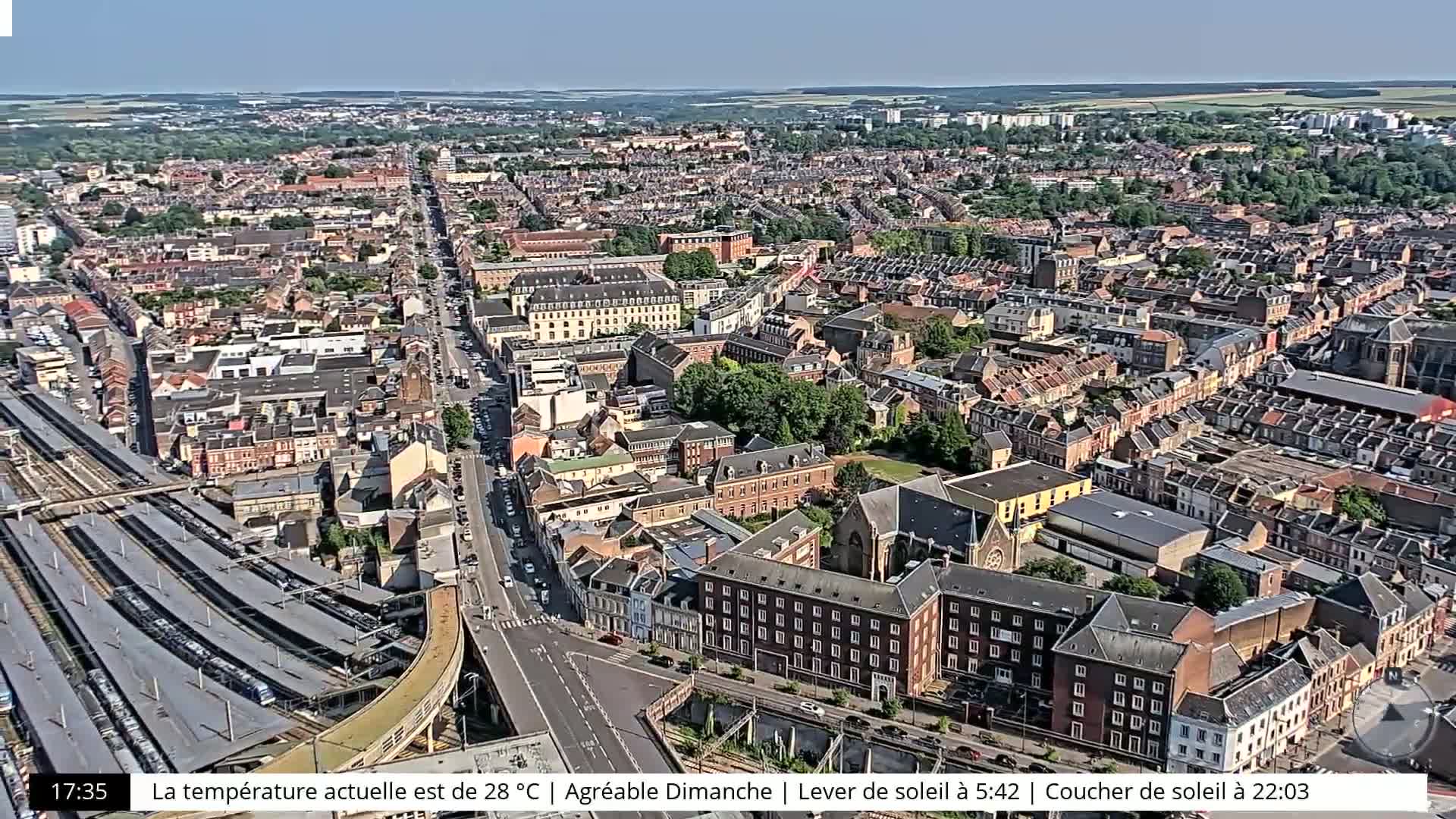 Amiens City Skyline 360 Live Cam- Amiens, Somme, Hauts-de-France, France