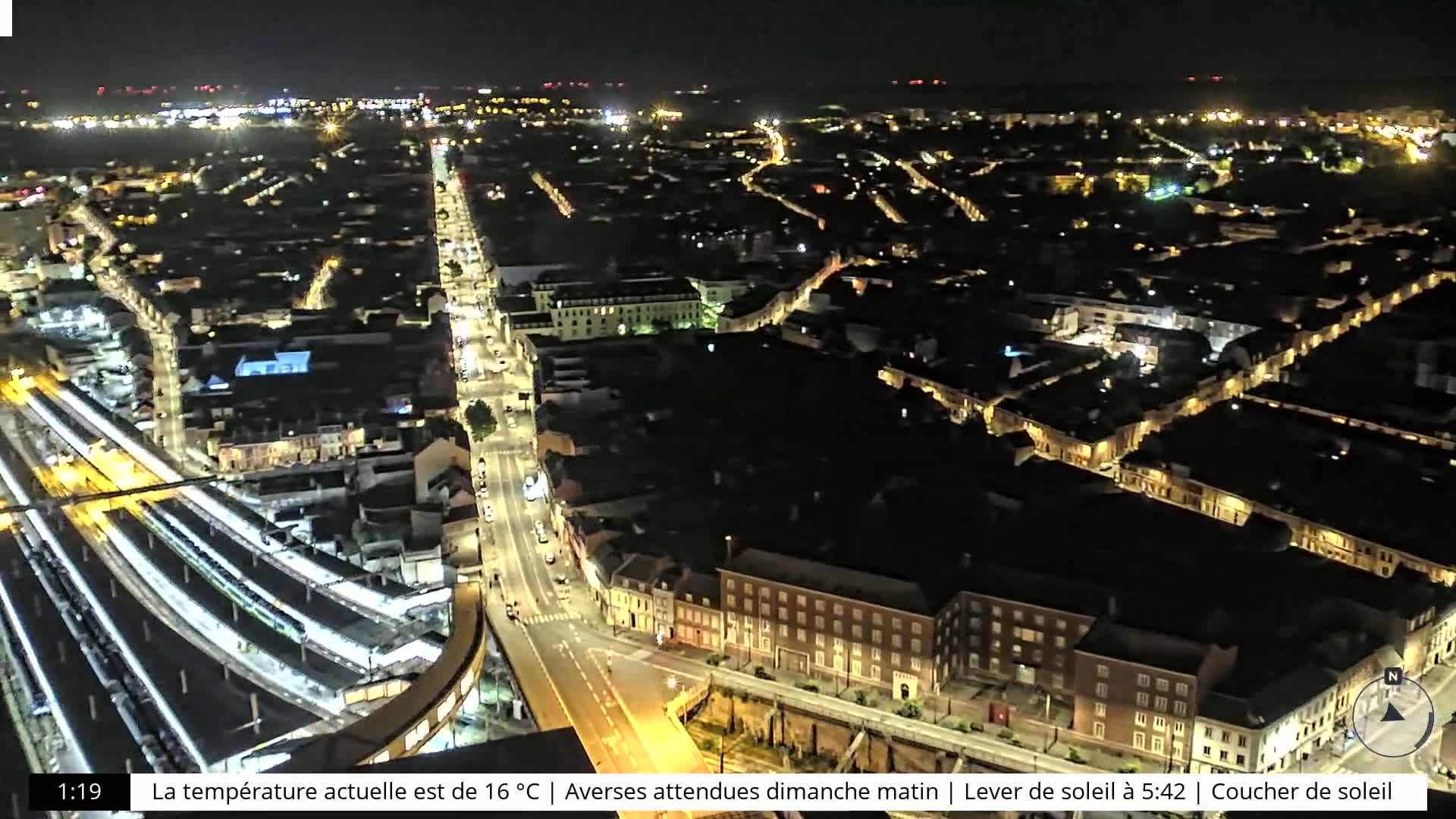 Amiens City Skyline 360 Live Cam- Amiens, Somme, Hauts-de-France, France