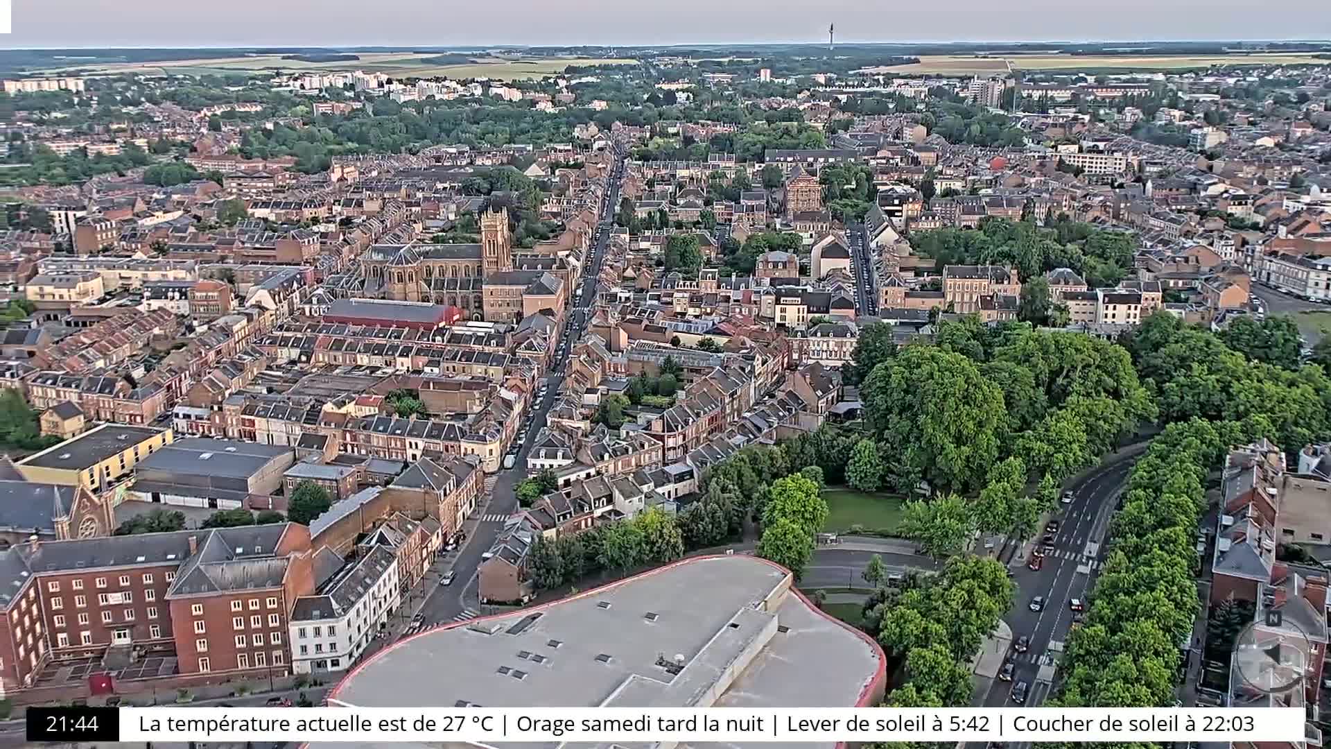 Amiens City Skyline 360 Live Cam- Amiens, Somme, Hauts-de-France, France