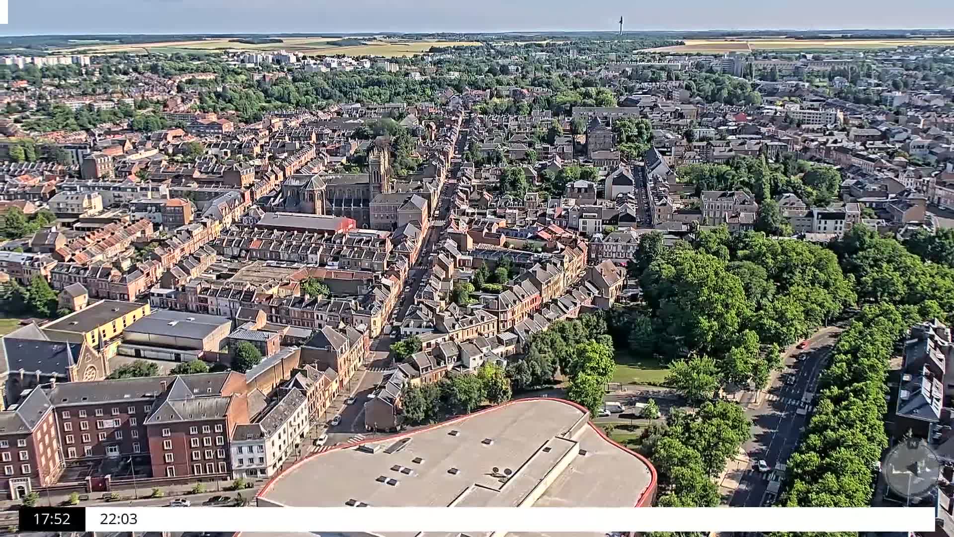 Amiens City Skyline 360 Live Cam- Amiens, Somme, Hauts-de-France, France